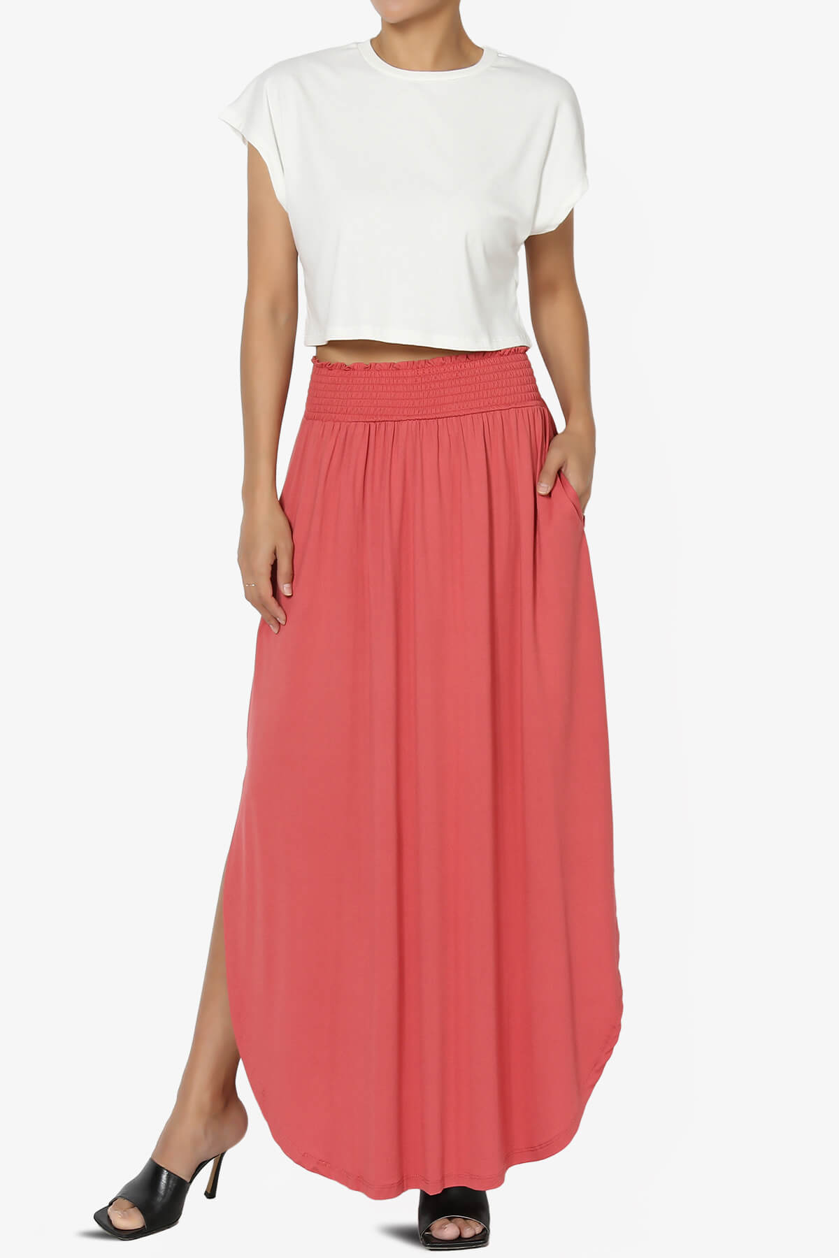 Graya Crew Neck Short Sleeve Crop Tee WHITE_6