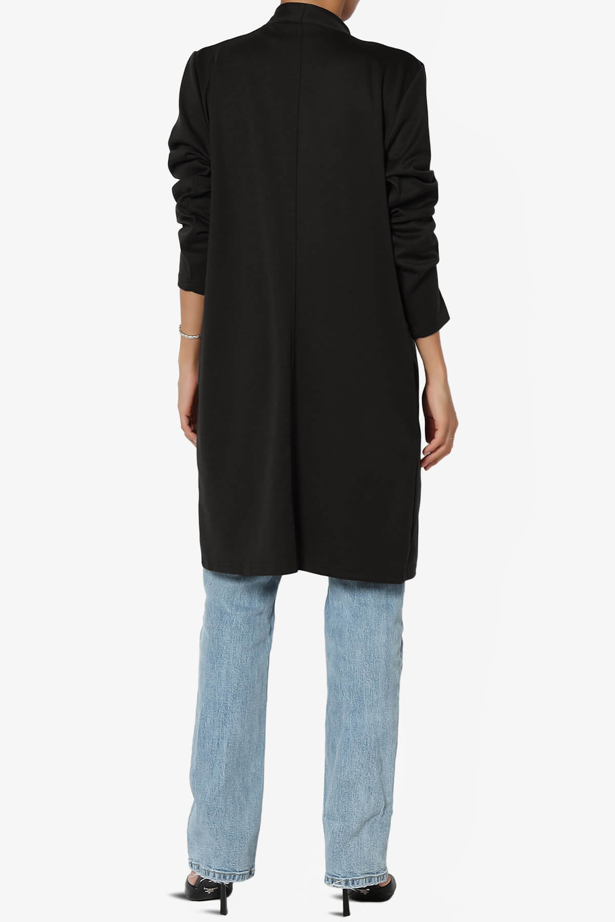 Hawke Open Front Knit Long Jacket BLACK_2