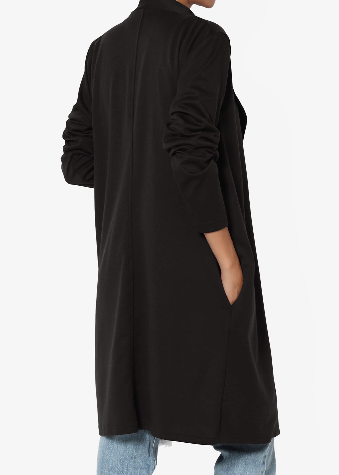 Hawke Open Front Knit Long Jacket BLACK_4