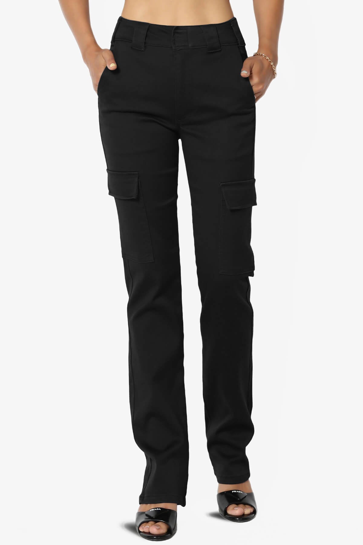 Imaan Stretch Canvas Cargo Pants BLACK_1