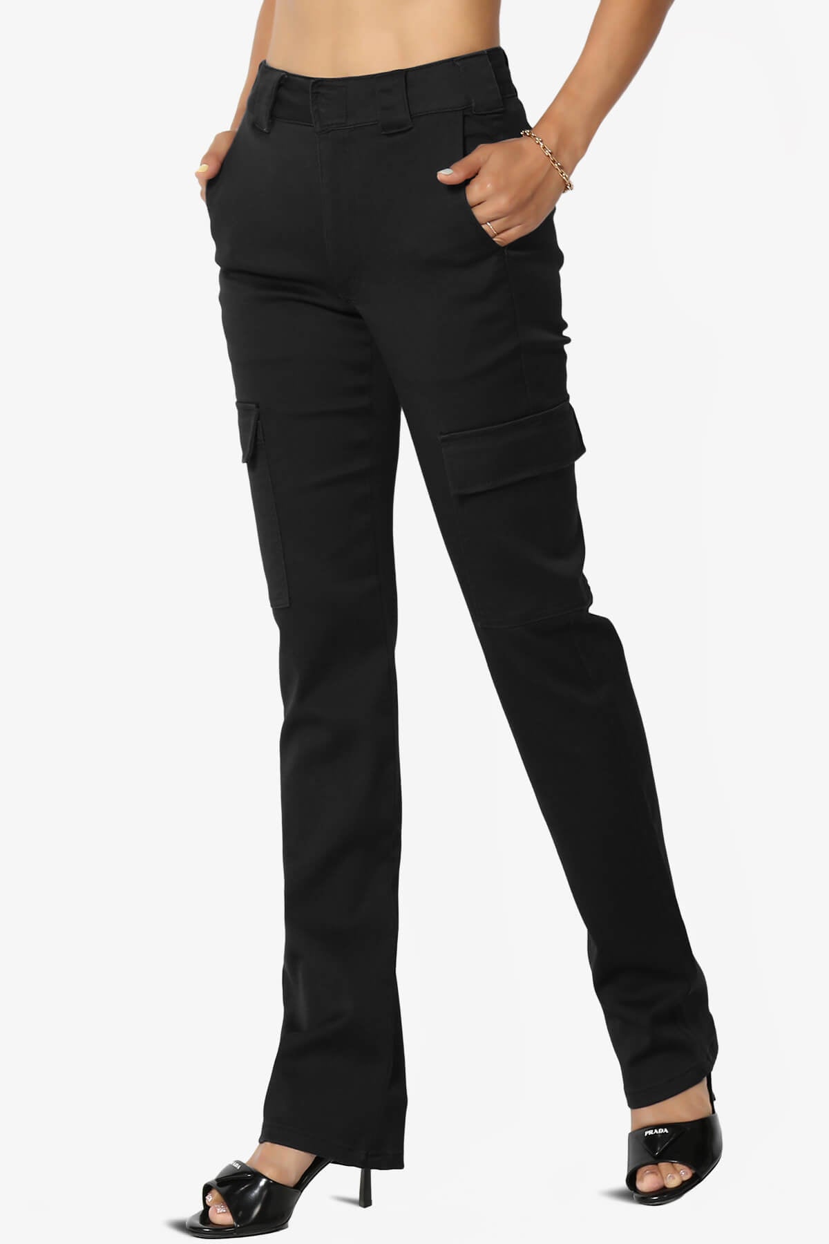 Imaan Stretch Canvas Cargo Pants BLACK_3