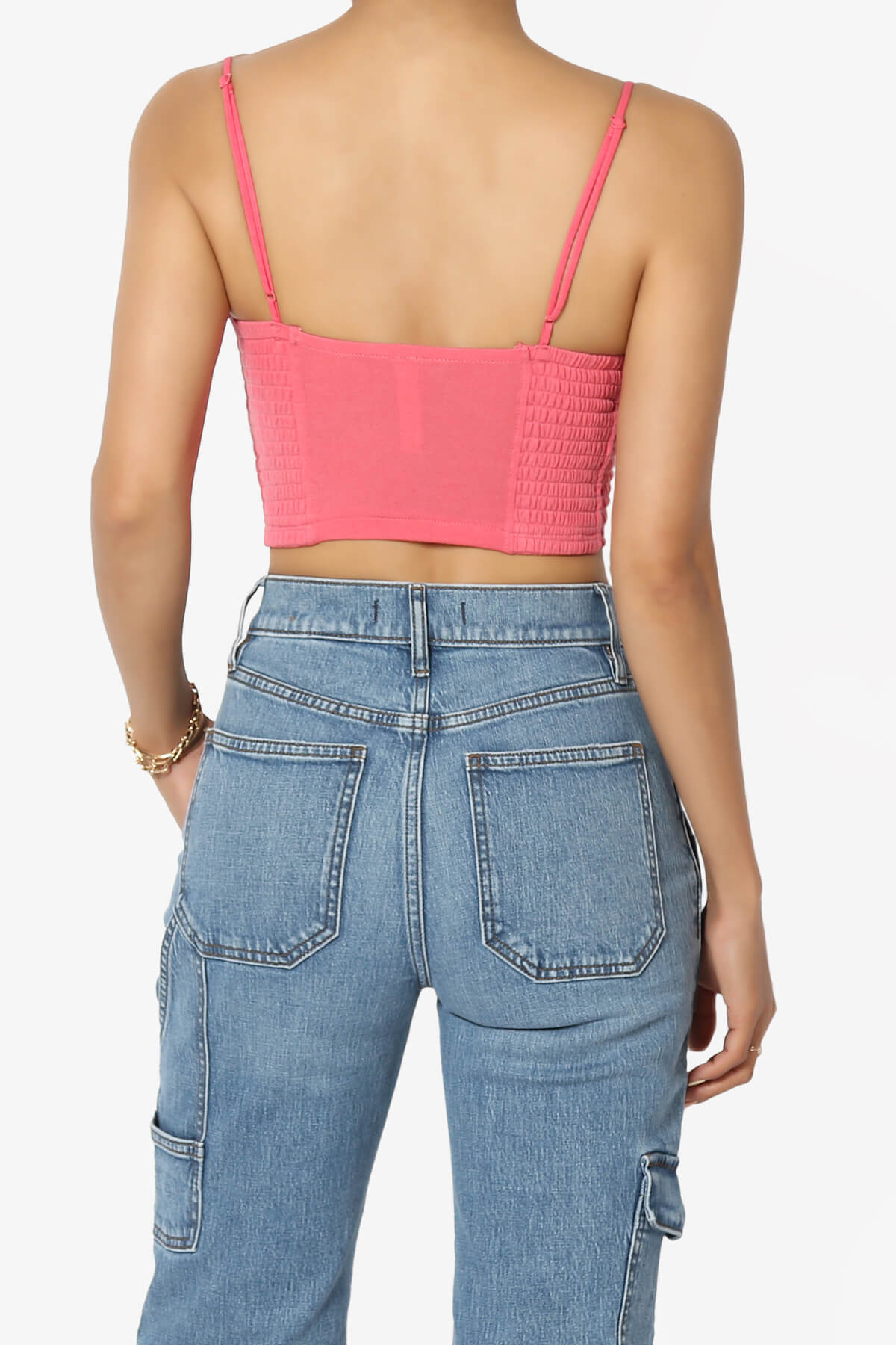 Jennie Smocked Triangle Bralette DESERT ROSE_2