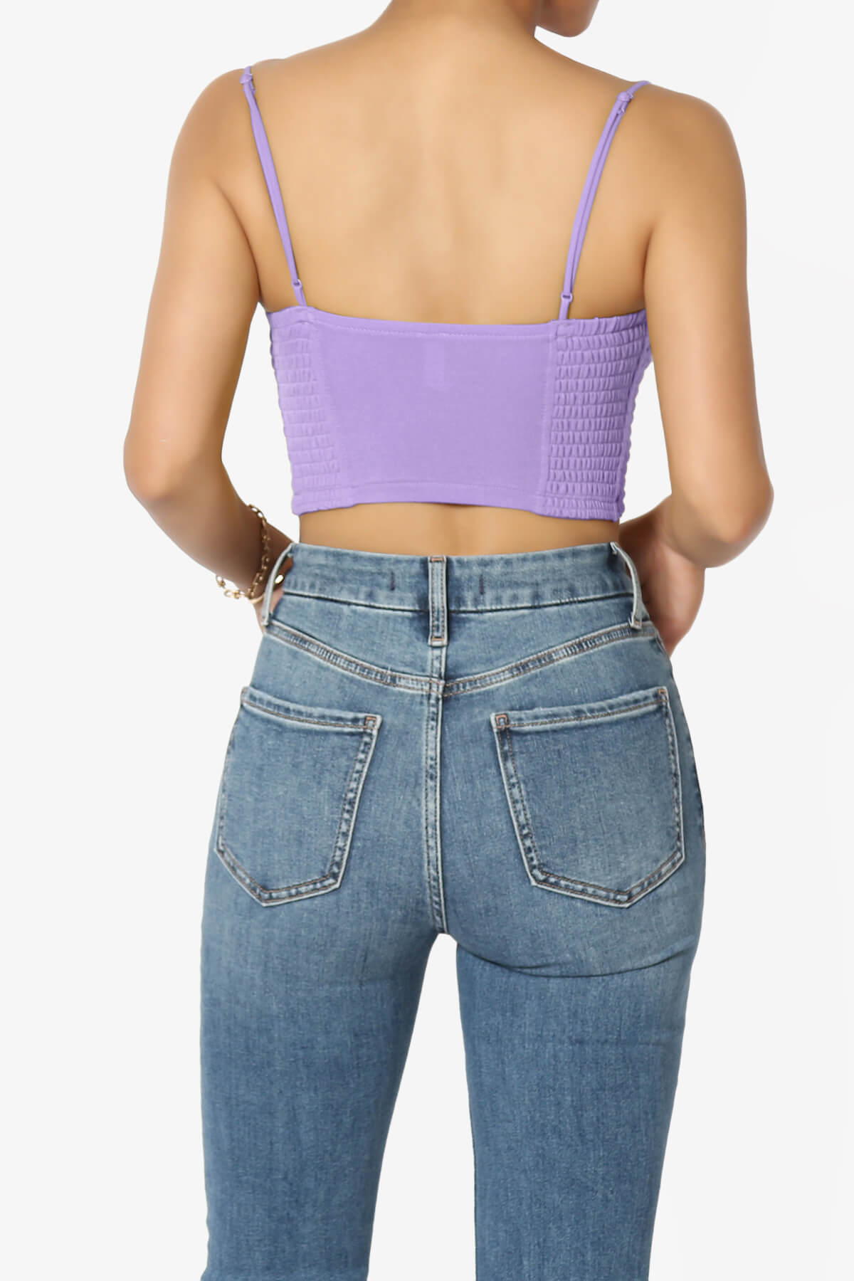 Jennie Smocked Triangle Bralette LAVENDER_2