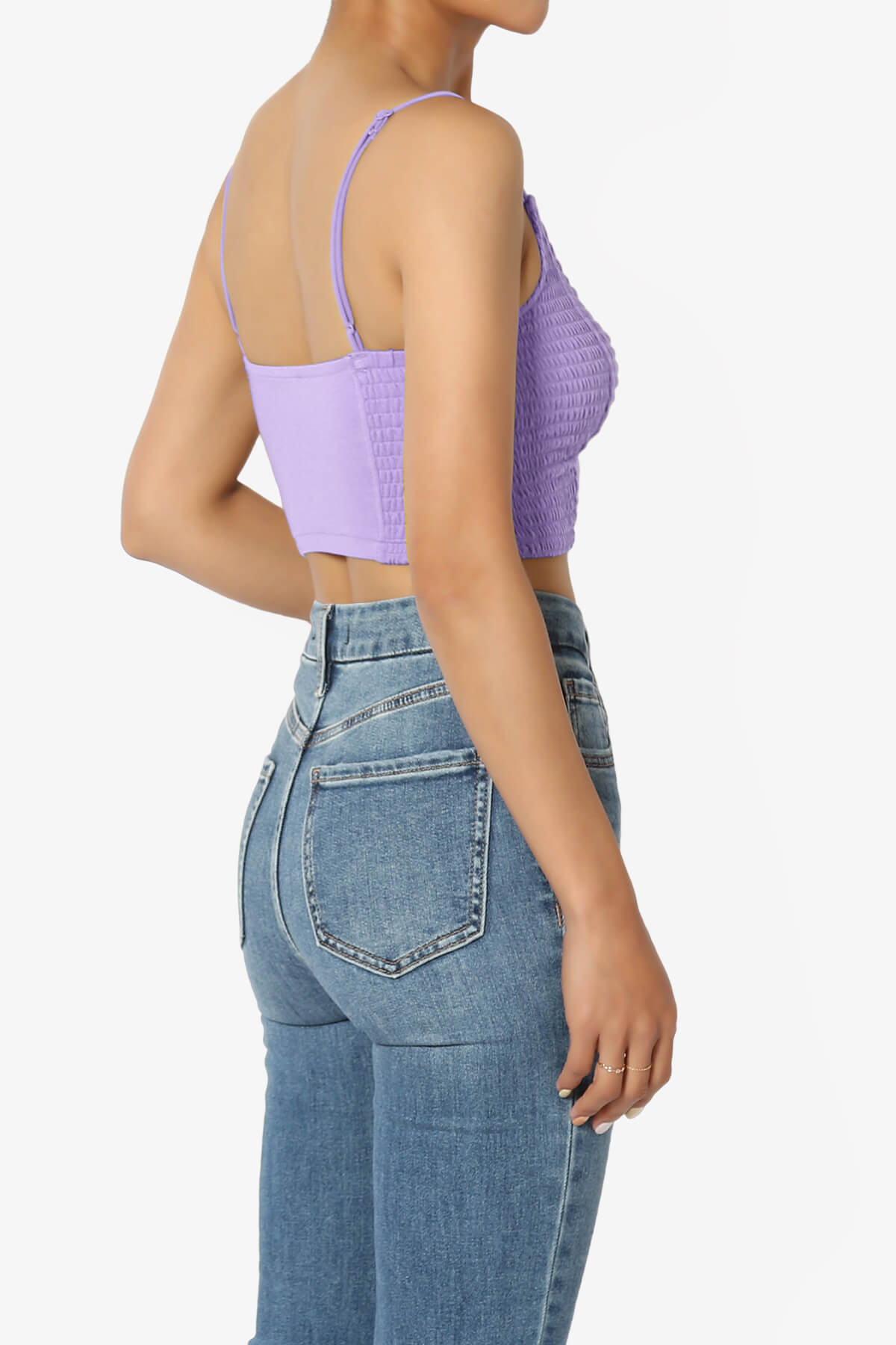 Jennie Smocked Triangle Bralette LAVENDER_4
