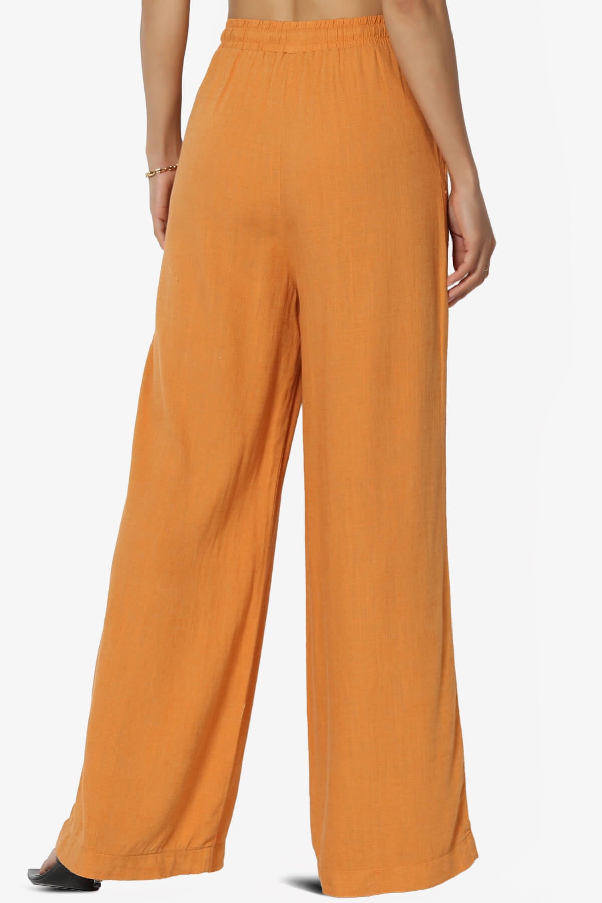 Jessica Drawstring Linen Pants APRICOT_2