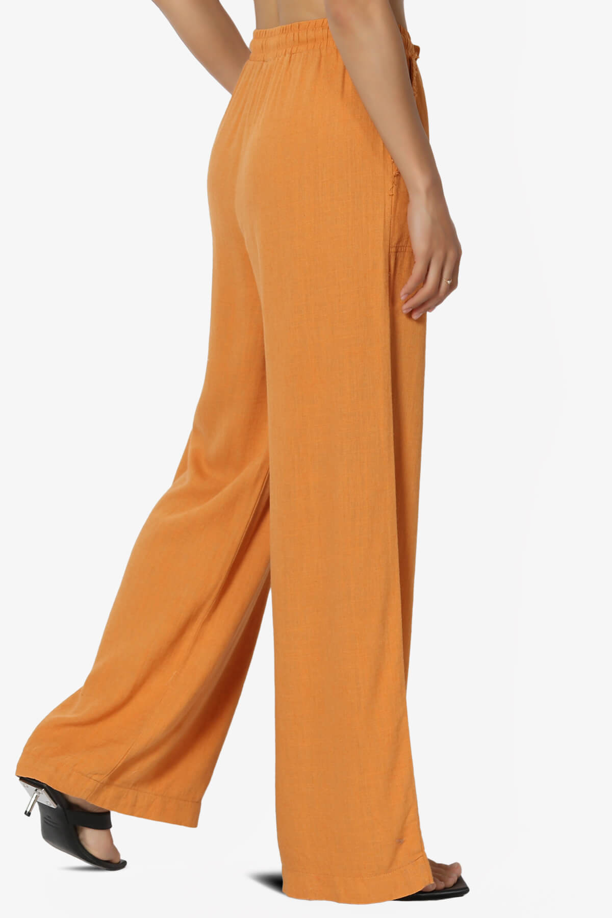 Jessica Drawstring Linen Pants APRICOT_4