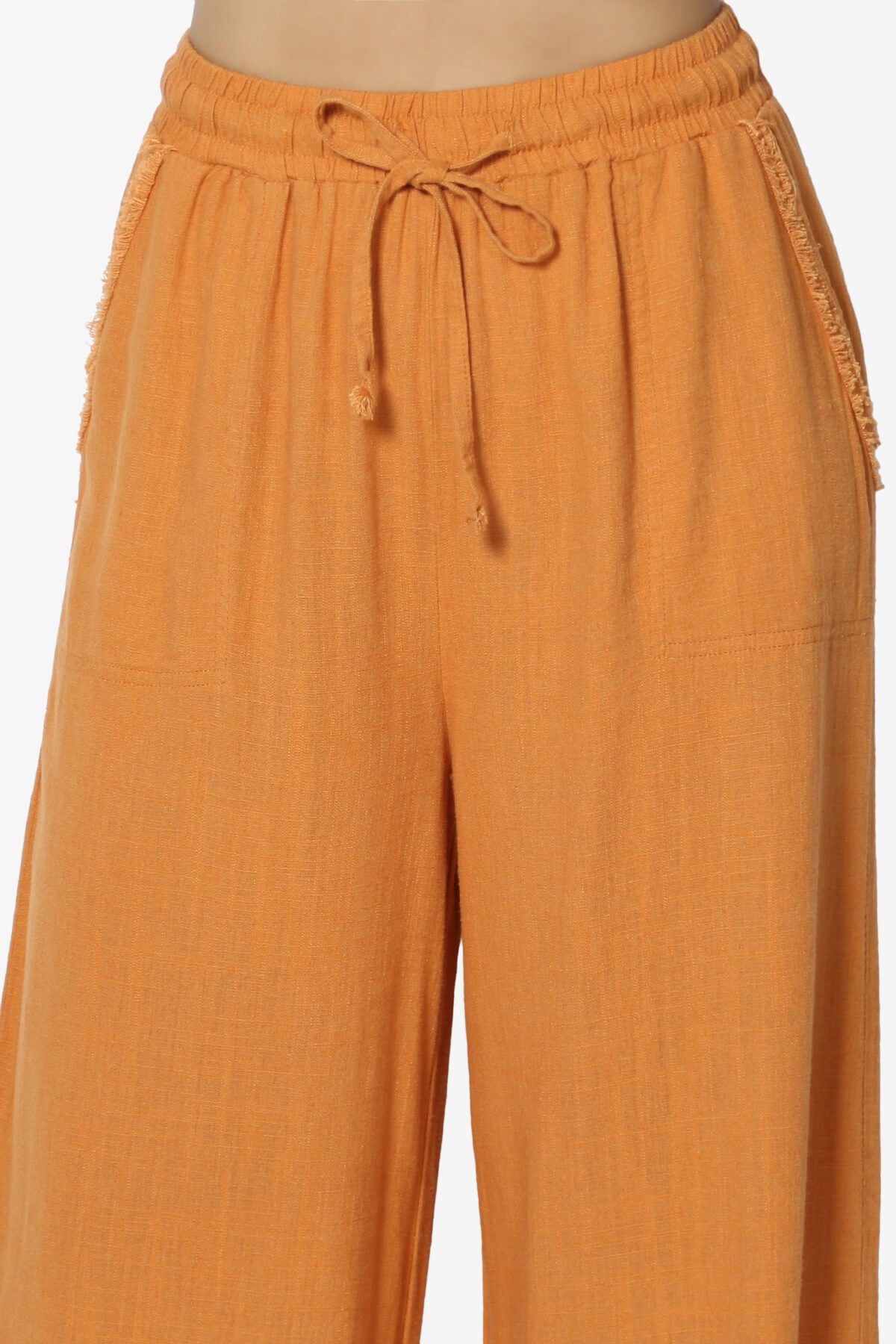 Jessica Drawstring Linen Pants APRICOT_5