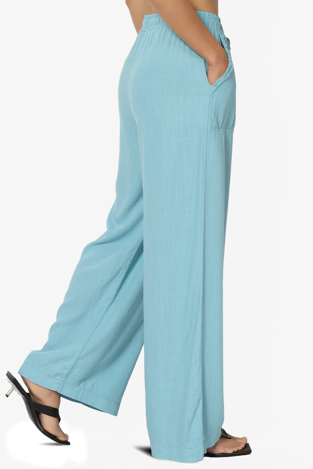 Jessica Drawstring Linen Pants DUSTY TEAL_4