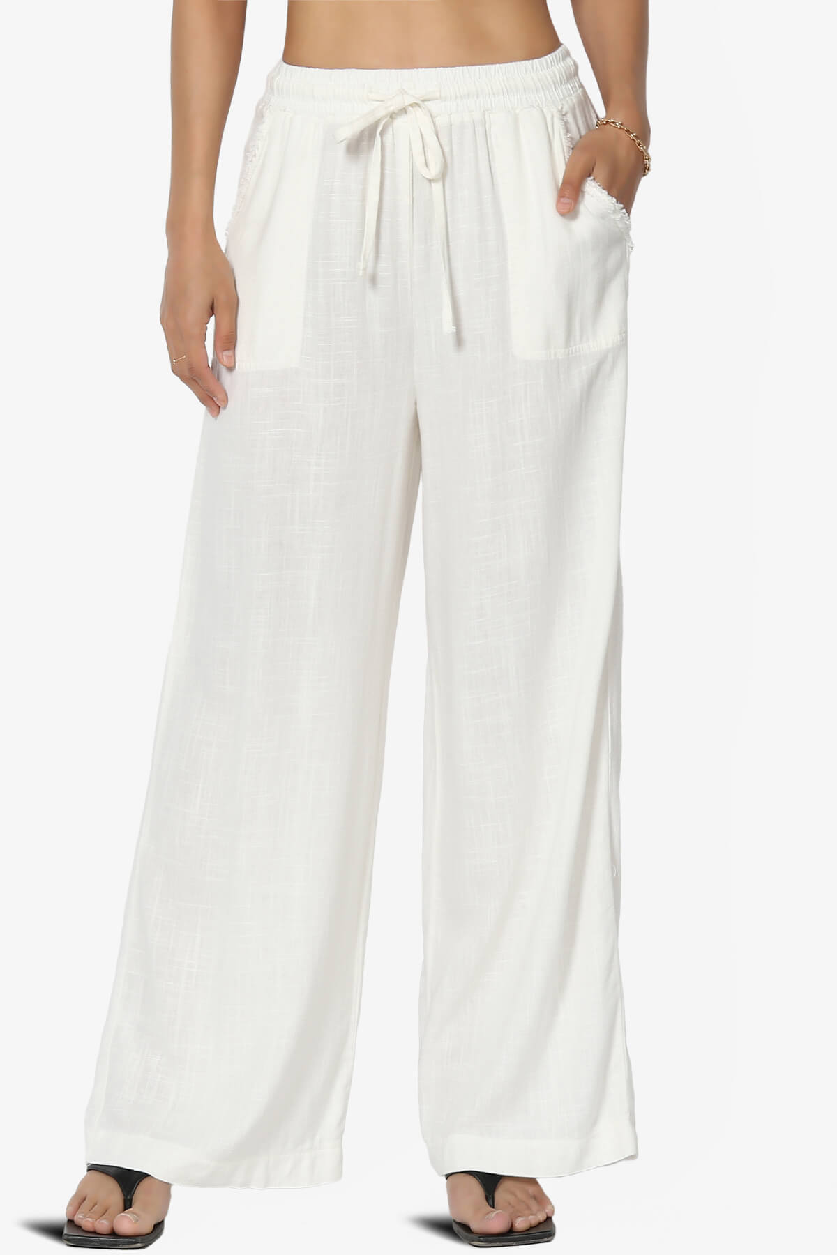 Jessica Drawstring Linen Pants IVORY_1