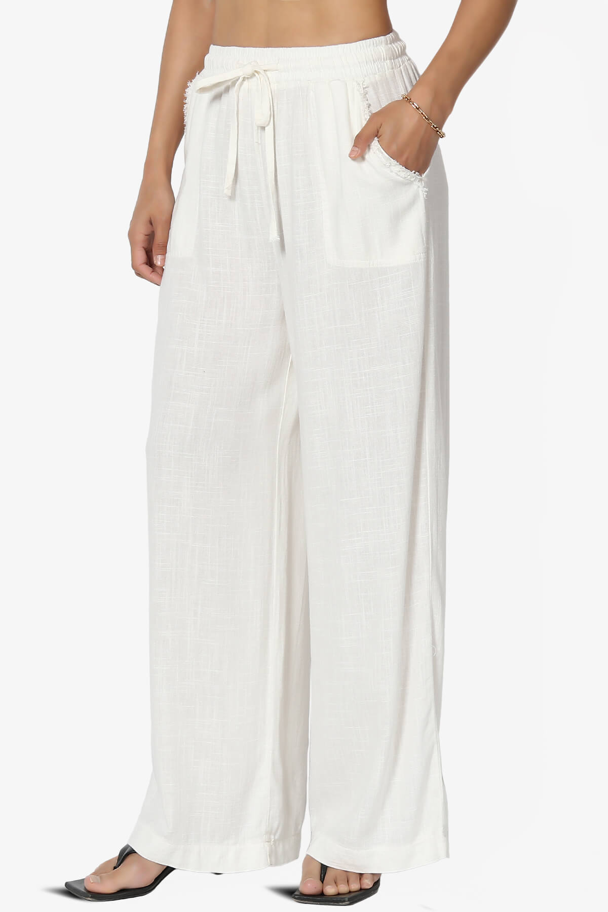 Jessica Drawstring Linen Pants IVORY_3