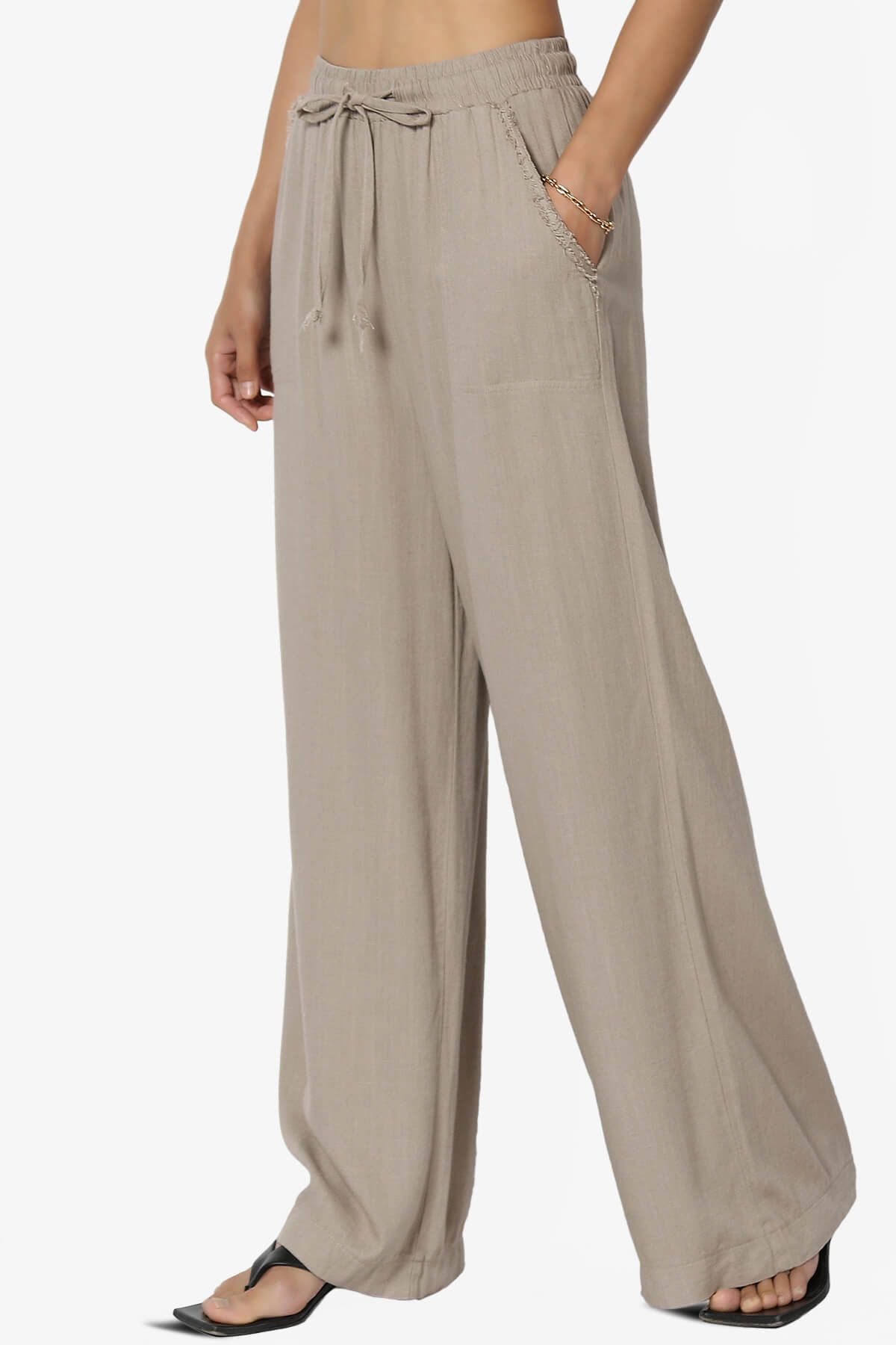 Jessica Drawstring Linen Pants LIGHT MOCHA_3