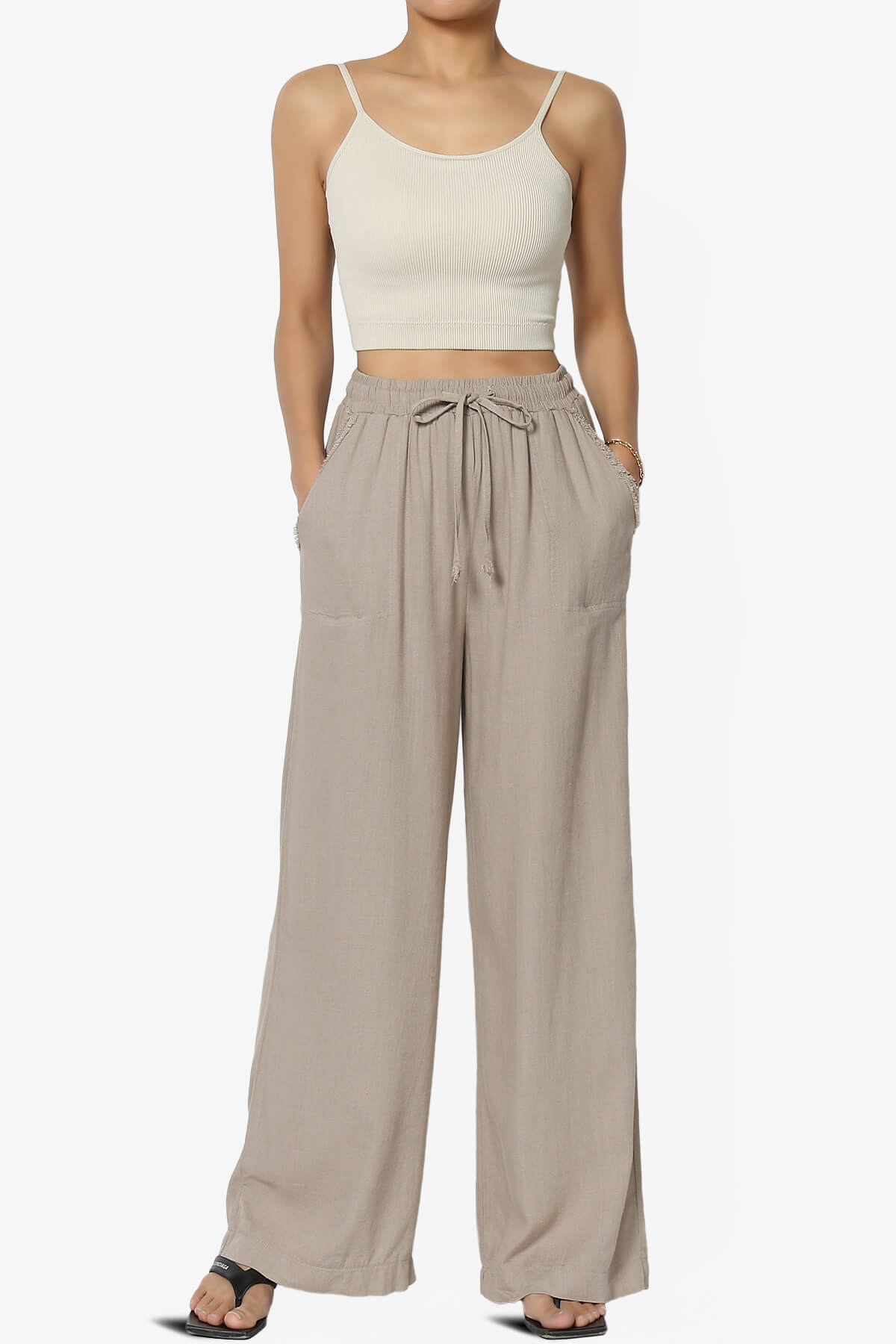 Jessica Drawstring Linen Pants LIGHT MOCHA_6