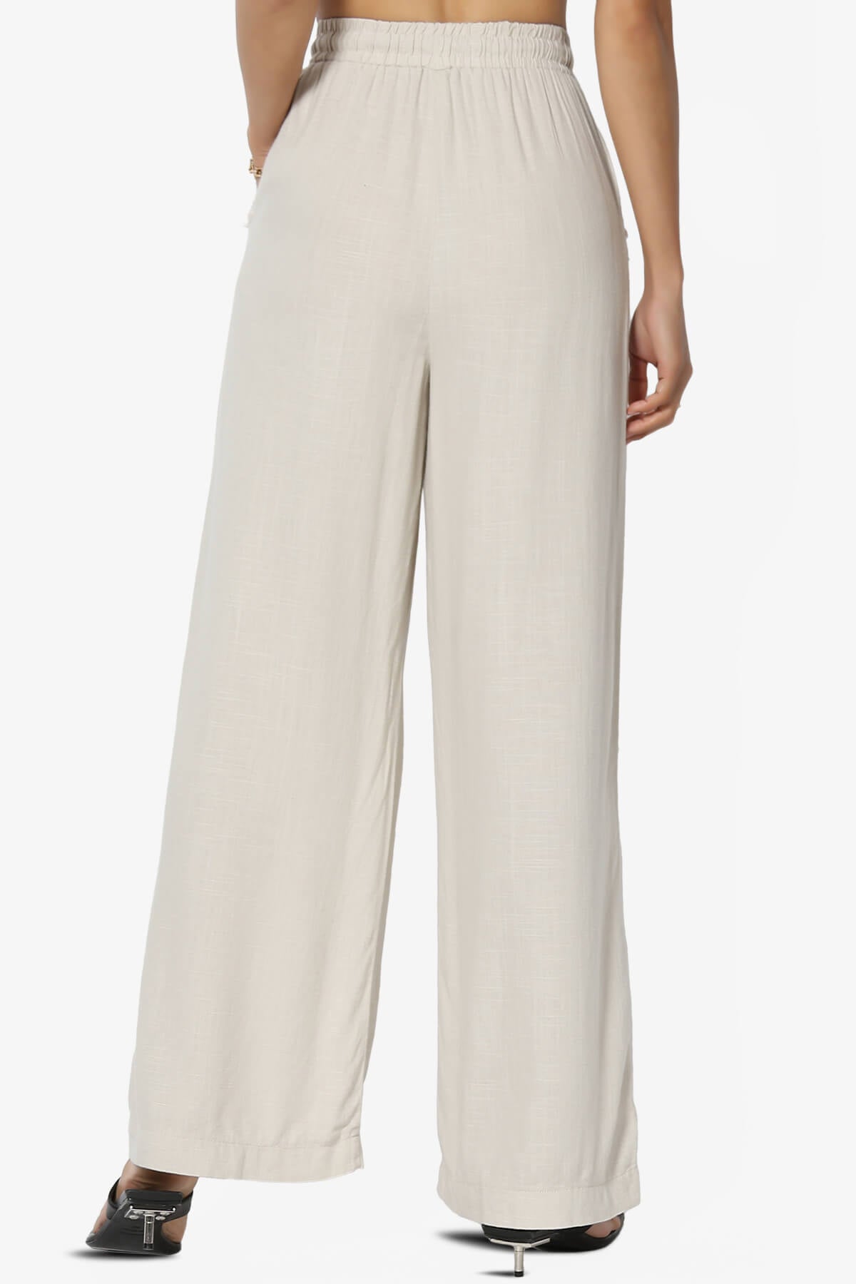 Jessica Drawstring Linen Pants SAND BEIGE_2
