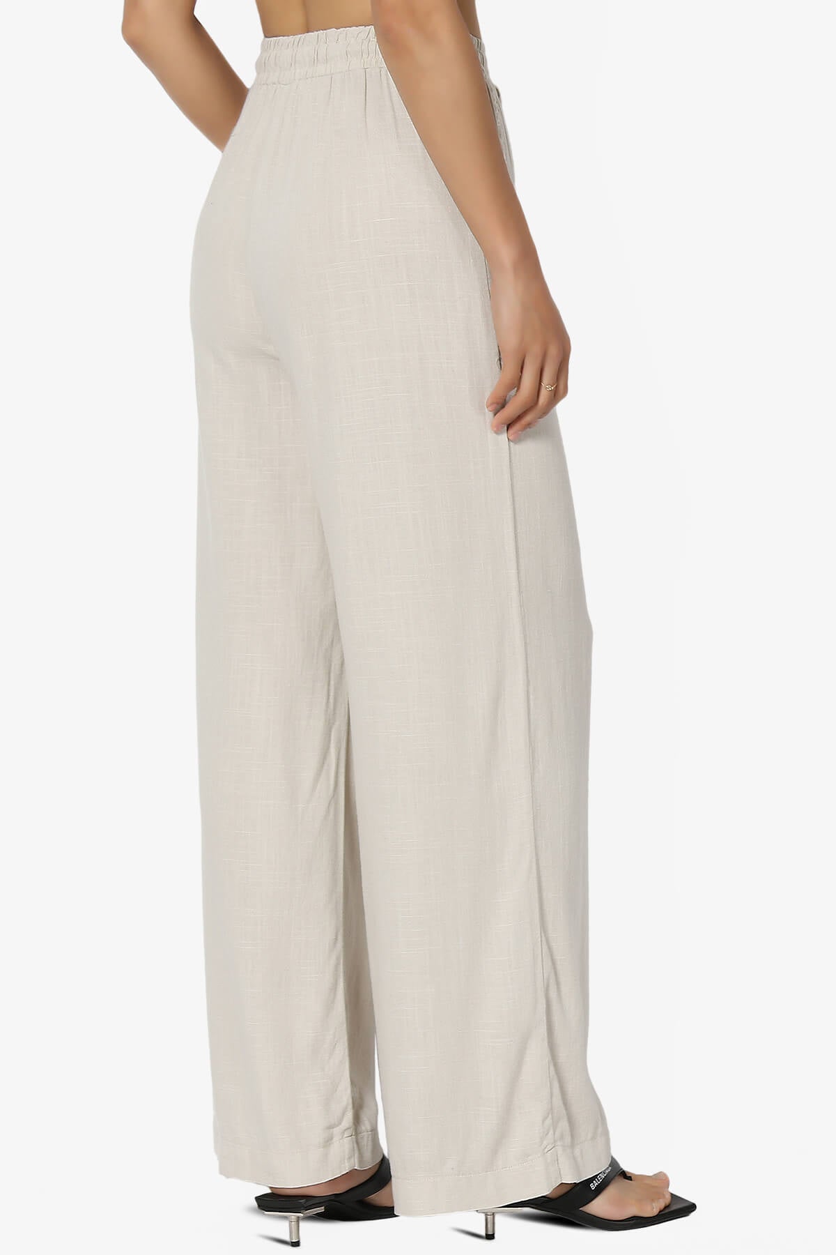 Jessica Drawstring Linen Pants SAND BEIGE_4