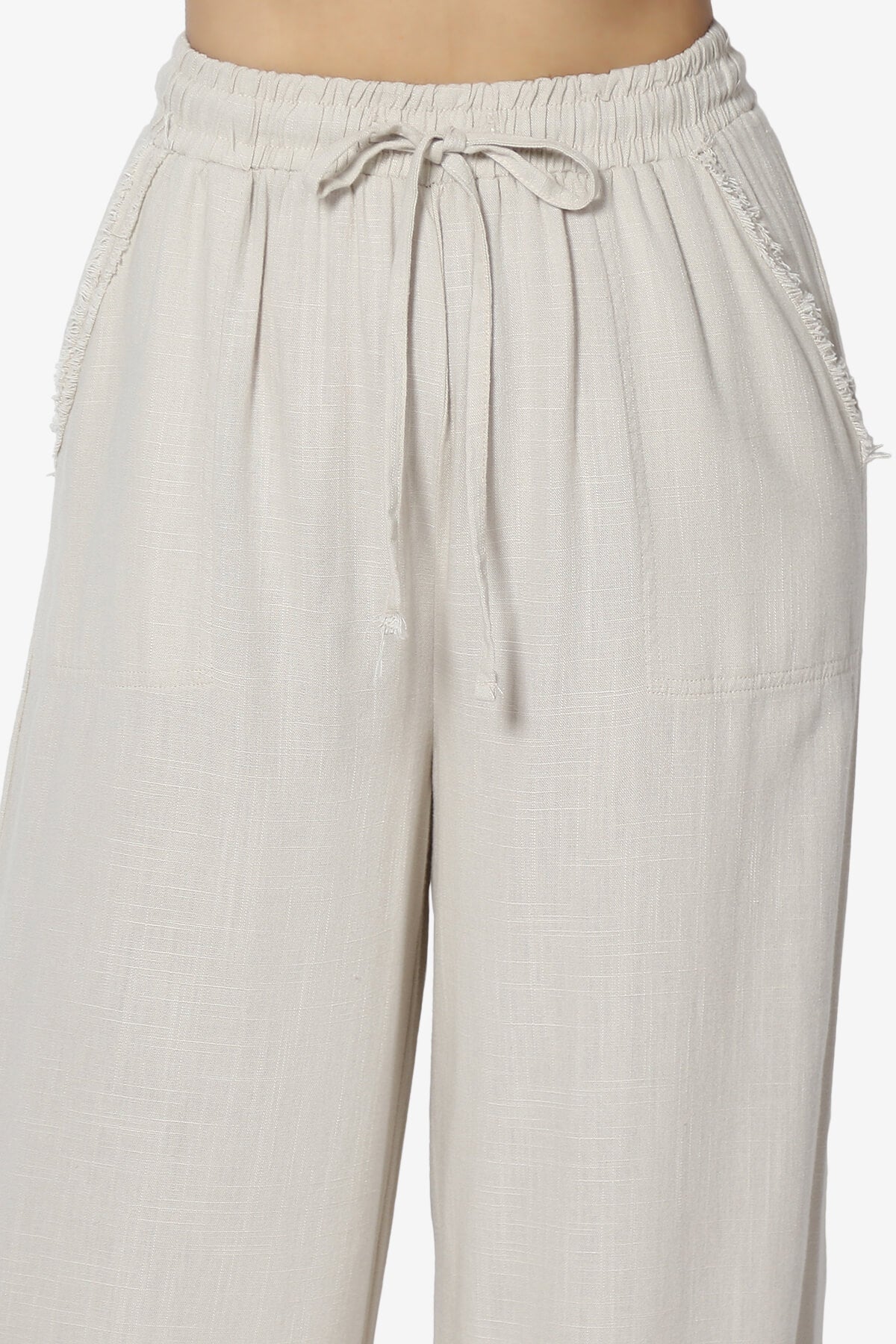 Jessica Drawstring Linen Pants SAND BEIGE_5