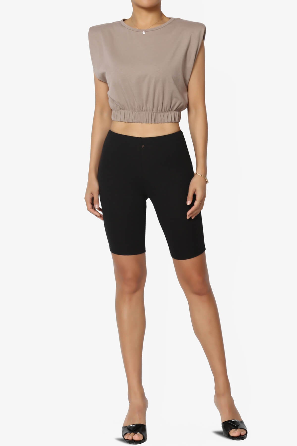 Kali Padded Shoulder Crop Tank Top LIGHT MOCHA_6