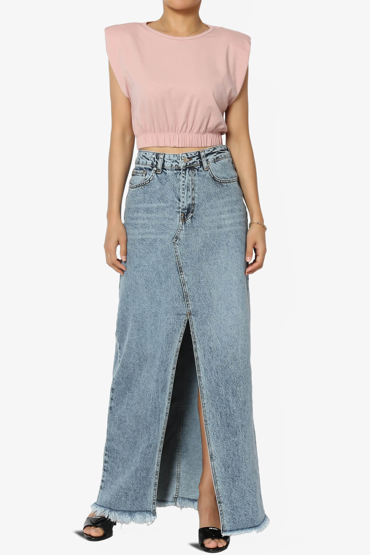 Kali Padded Shoulder Crop Tank Top LIGHT ROSE_6