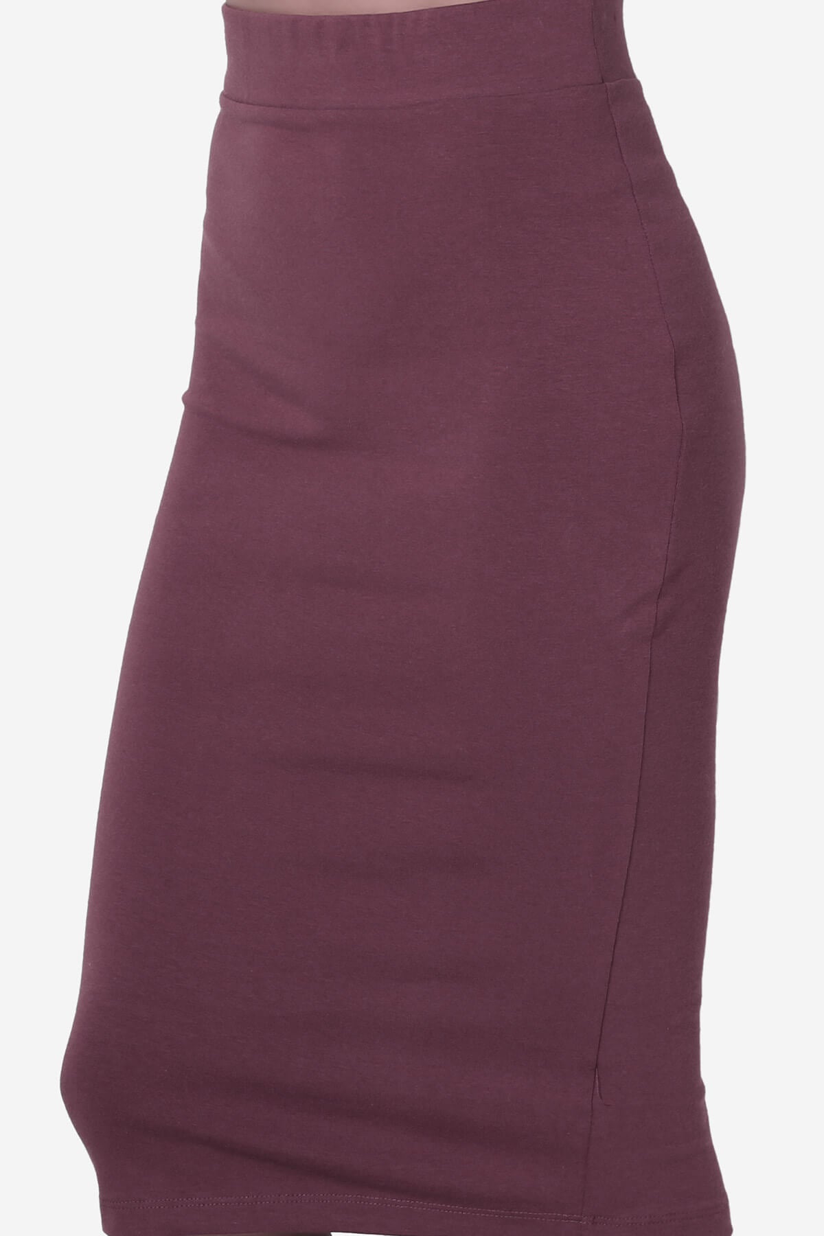 Karan Cotton Midi Pencil Skirt DUSTY PLUM_5