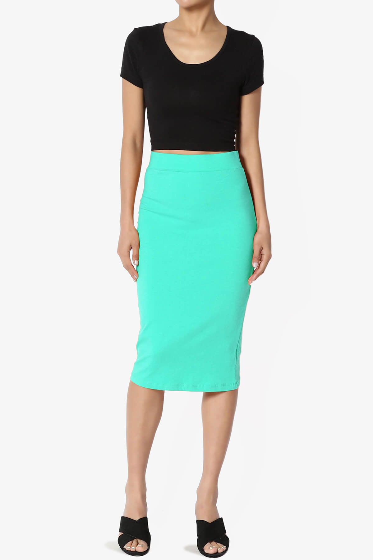 Karan Cotton Midi Pencil Skirt MINT_6