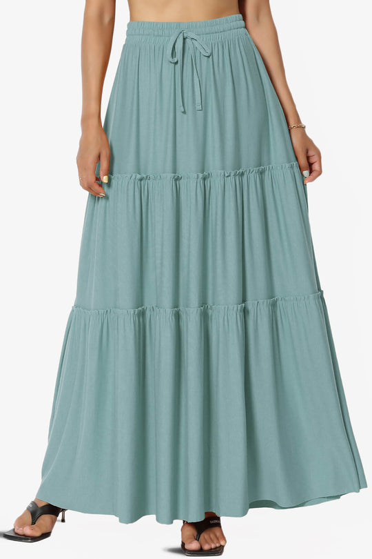 Kelton Ruffle Tiered Jersey Maxi Skirt