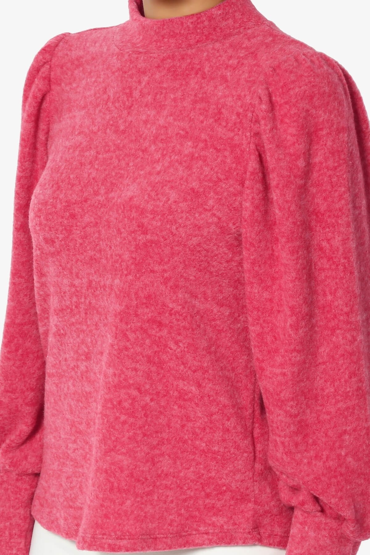 Killa Puff Long Sleeve Mock Neck Knit Sweater MAGENTA_5