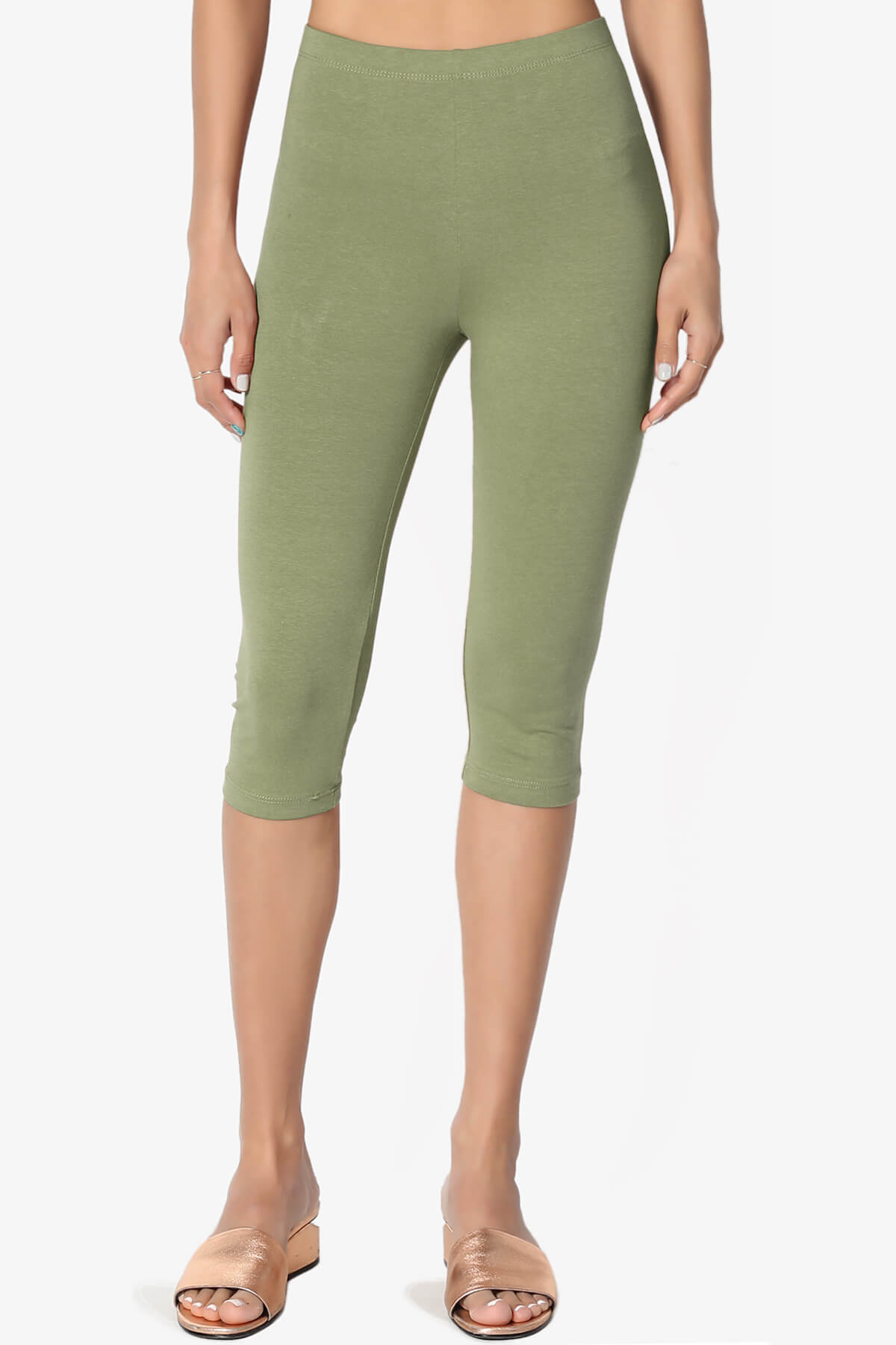 Kite Cotton Below Knee Leggings DUSTY OLIVE_1
