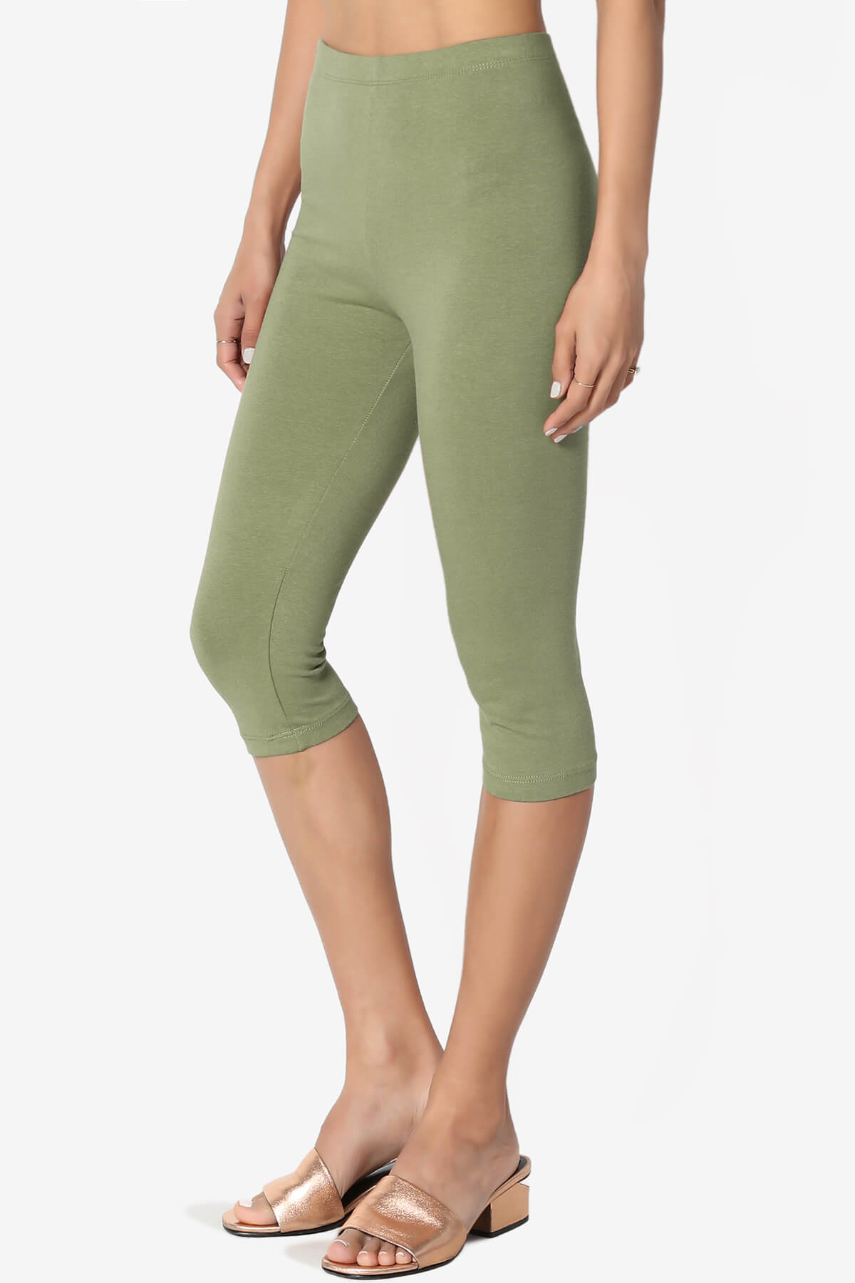Kite Cotton Below Knee Leggings DUSTY OLIVE_3