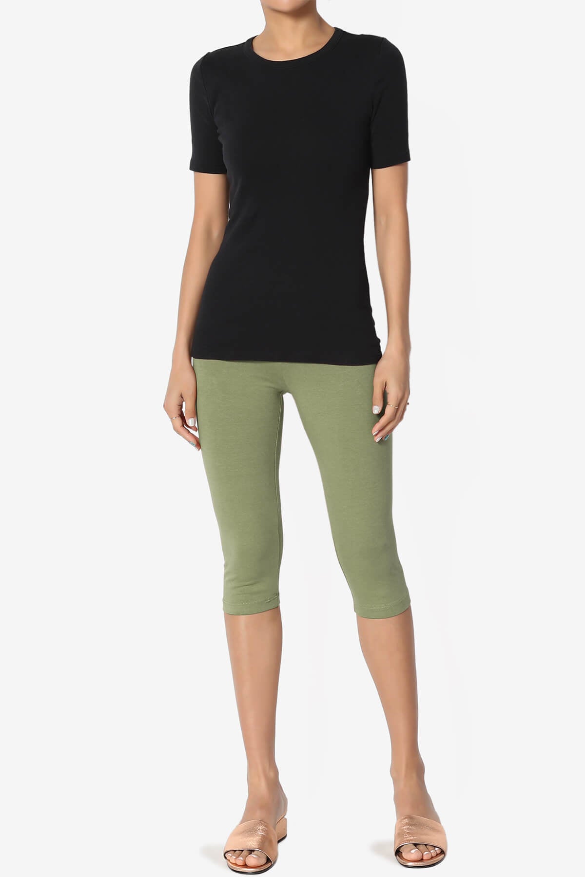 Kite Cotton Below Knee Leggings DUSTY OLIVE_6