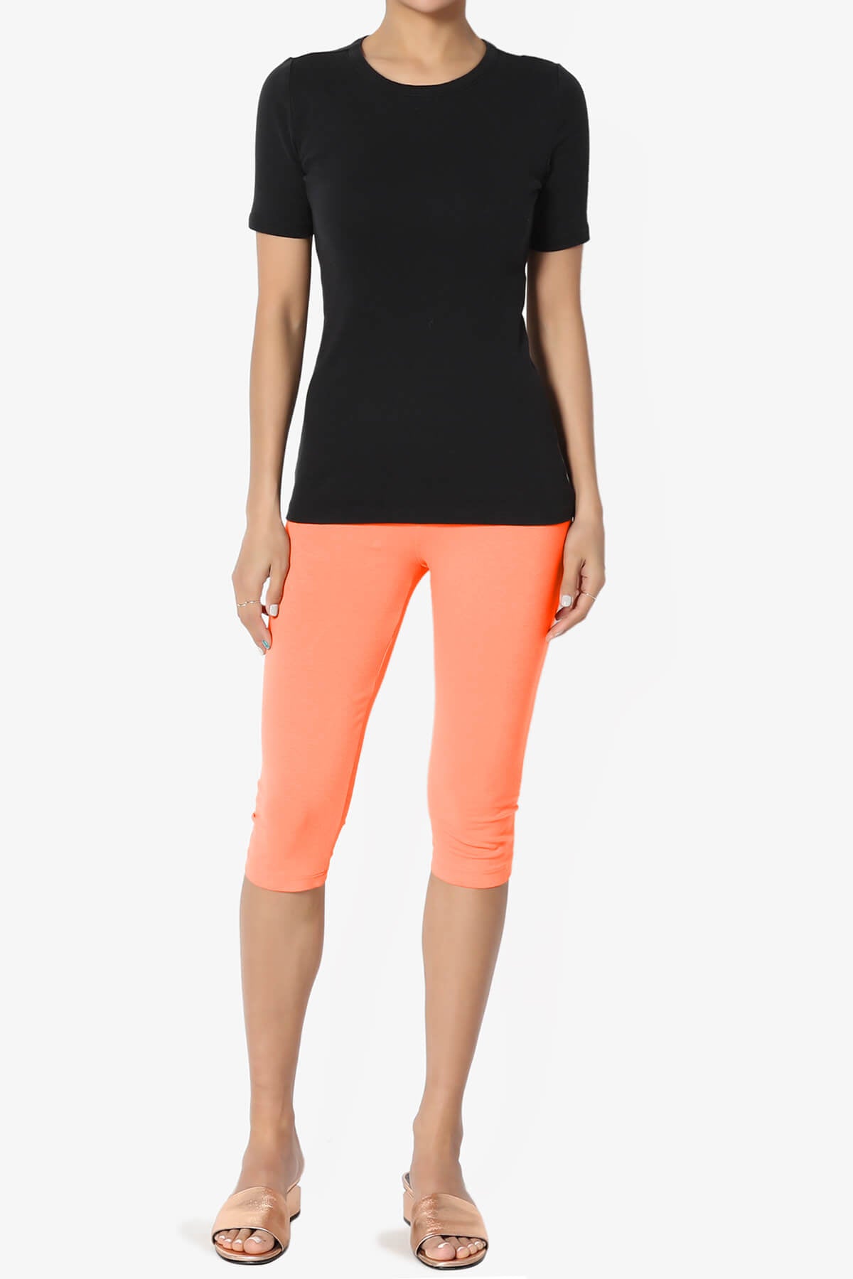 Kite Cotton Below Knee Leggings NEON CORAL_6