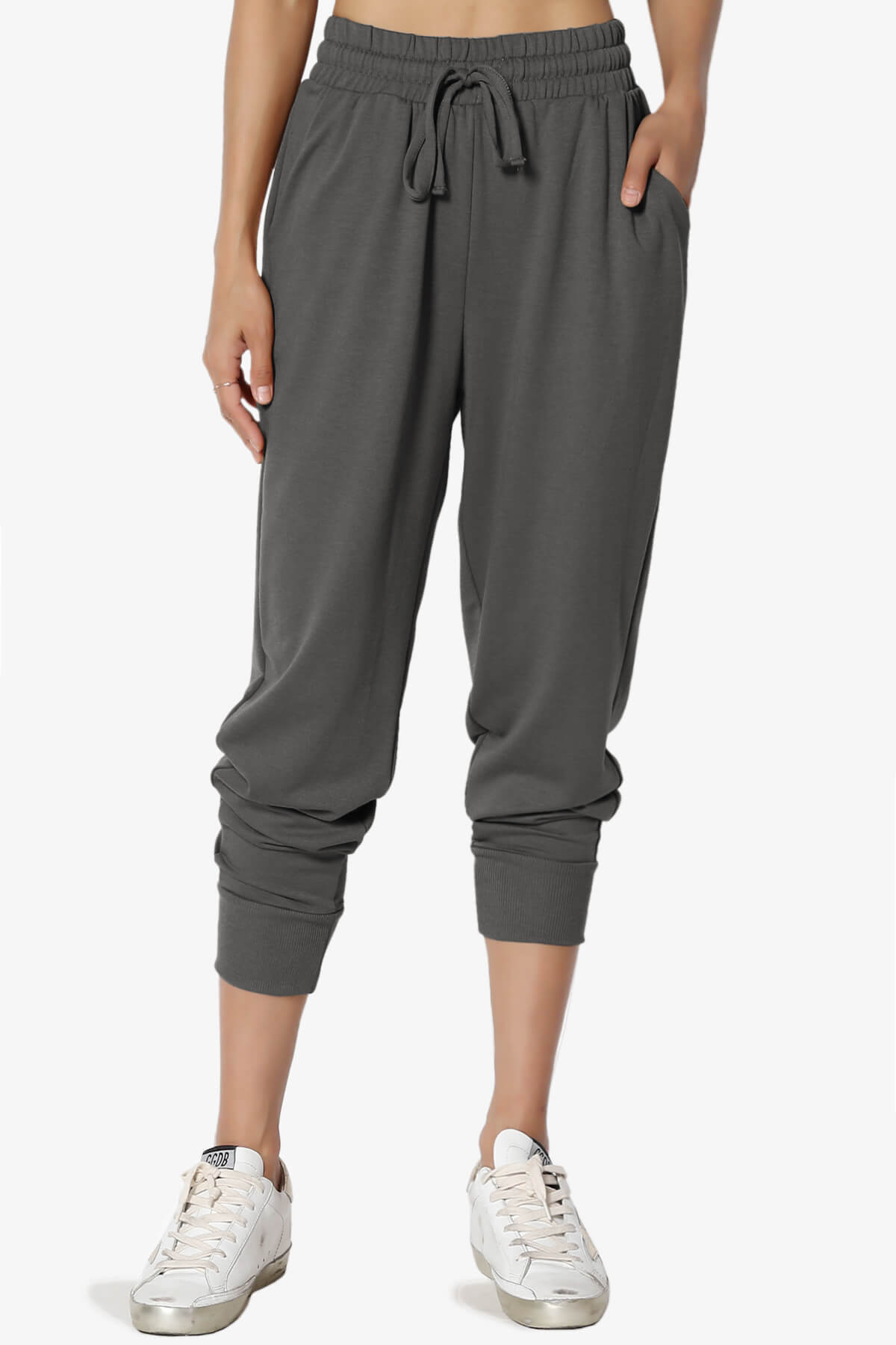 Lanette Drawstring Jersey Jogger Pants ASH GREY_1