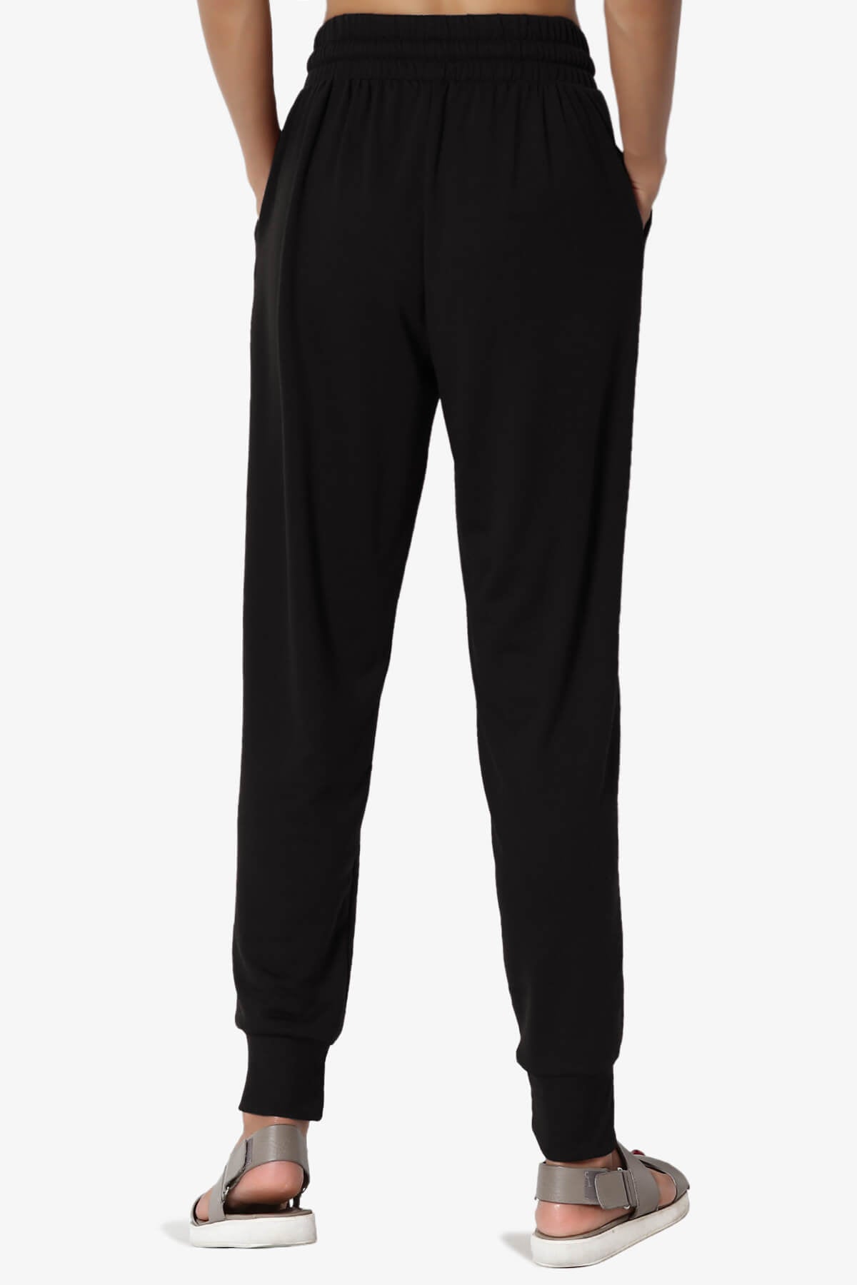 Lanette Drawstring Jersey Jogger Pants BLACK_2