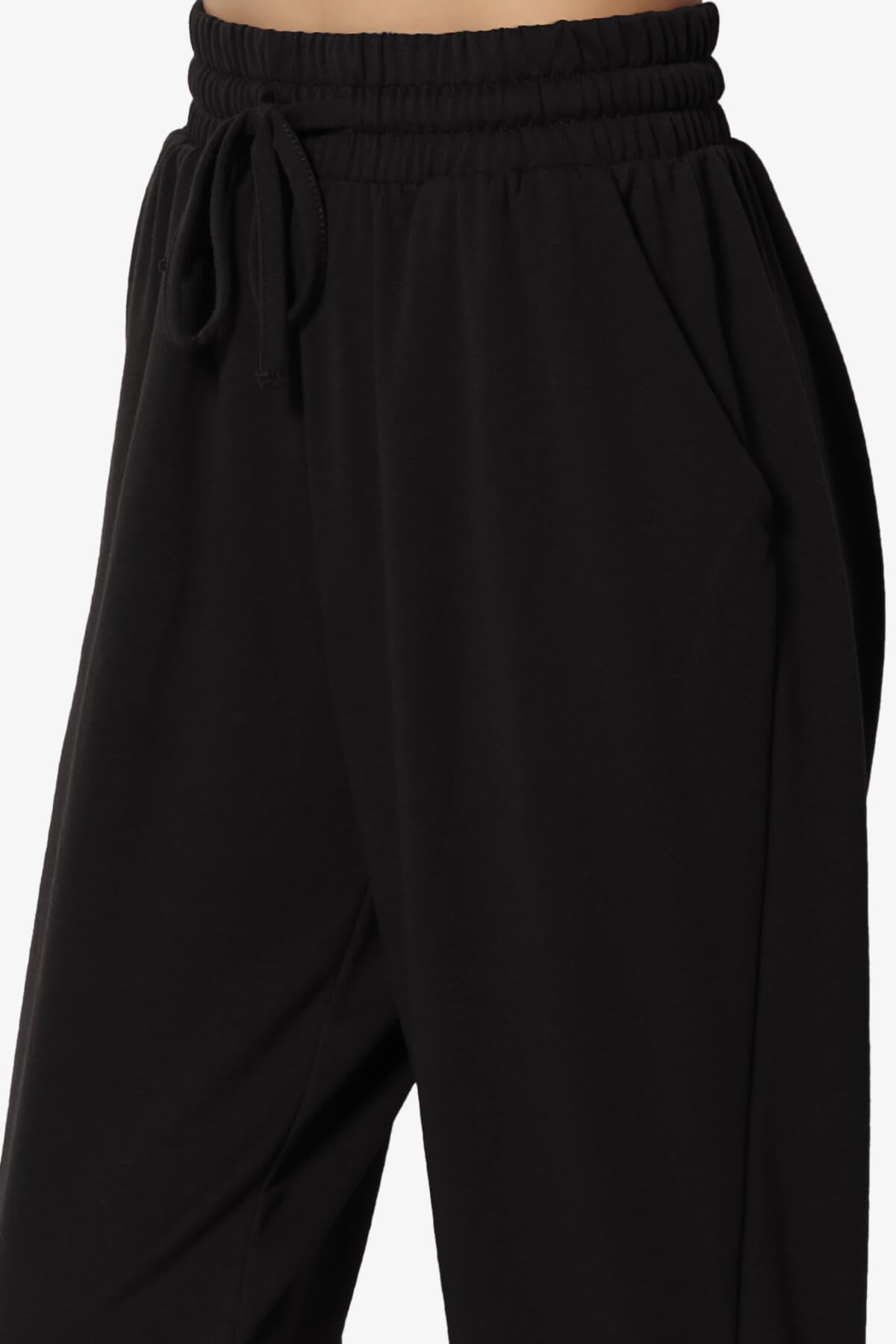 Lanette Drawstring Jersey Jogger Pants BLACK_5