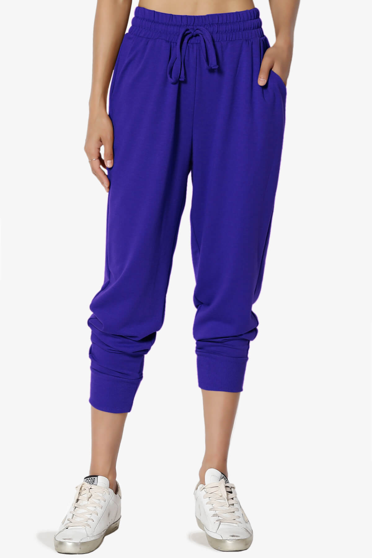 Lanette Drawstring Jersey Jogger Pants BRIGHT BLUE_1