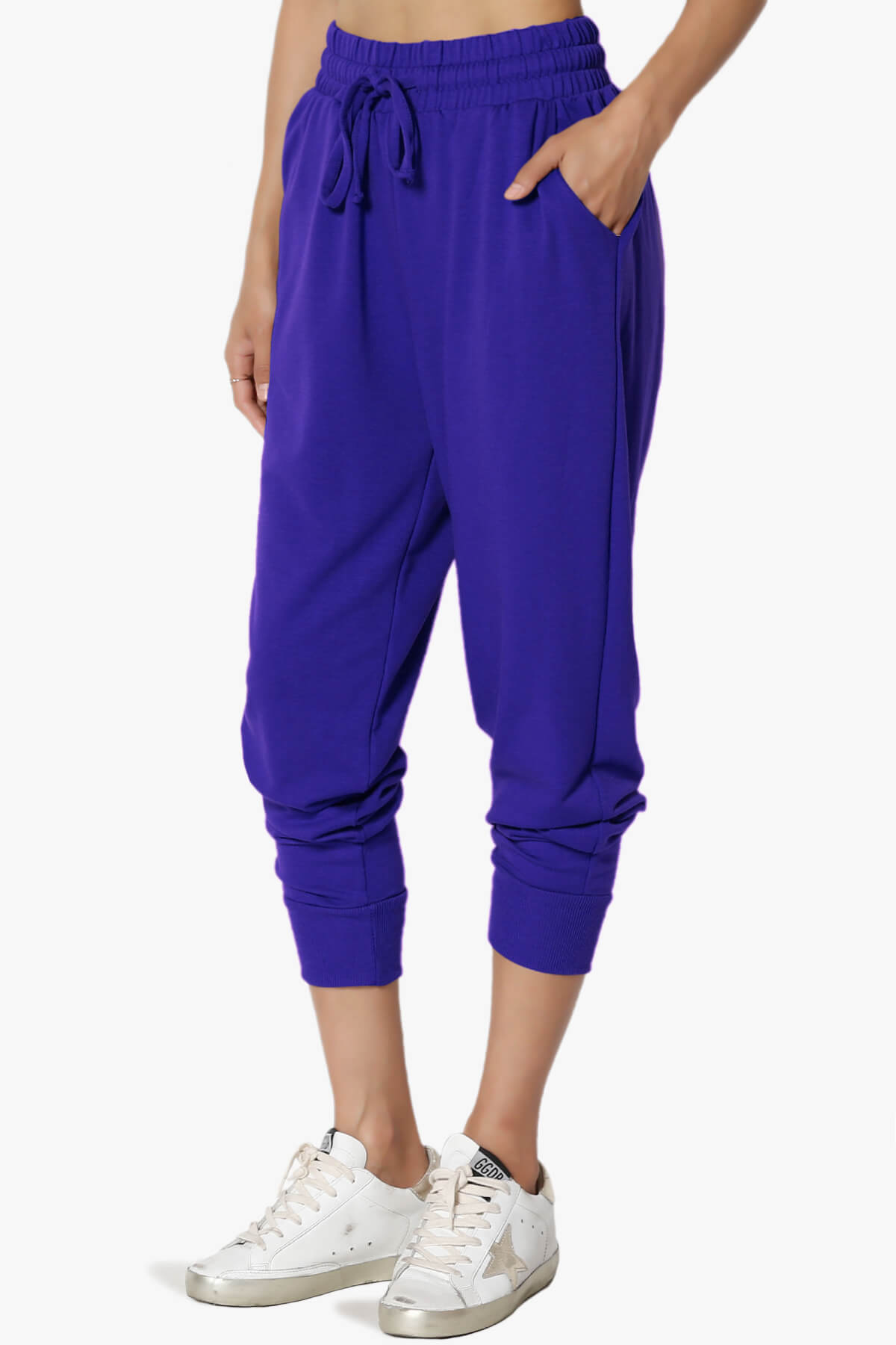 Lanette Drawstring Jersey Jogger Pants BRIGHT BLUE_3