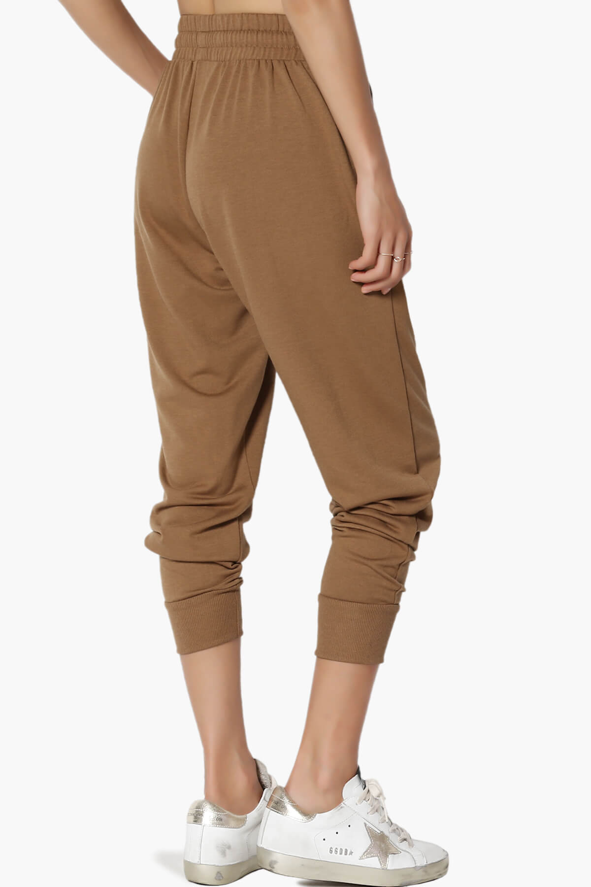 Lanette Drawstring Jersey Jogger Pants DEEP CAMEL_4