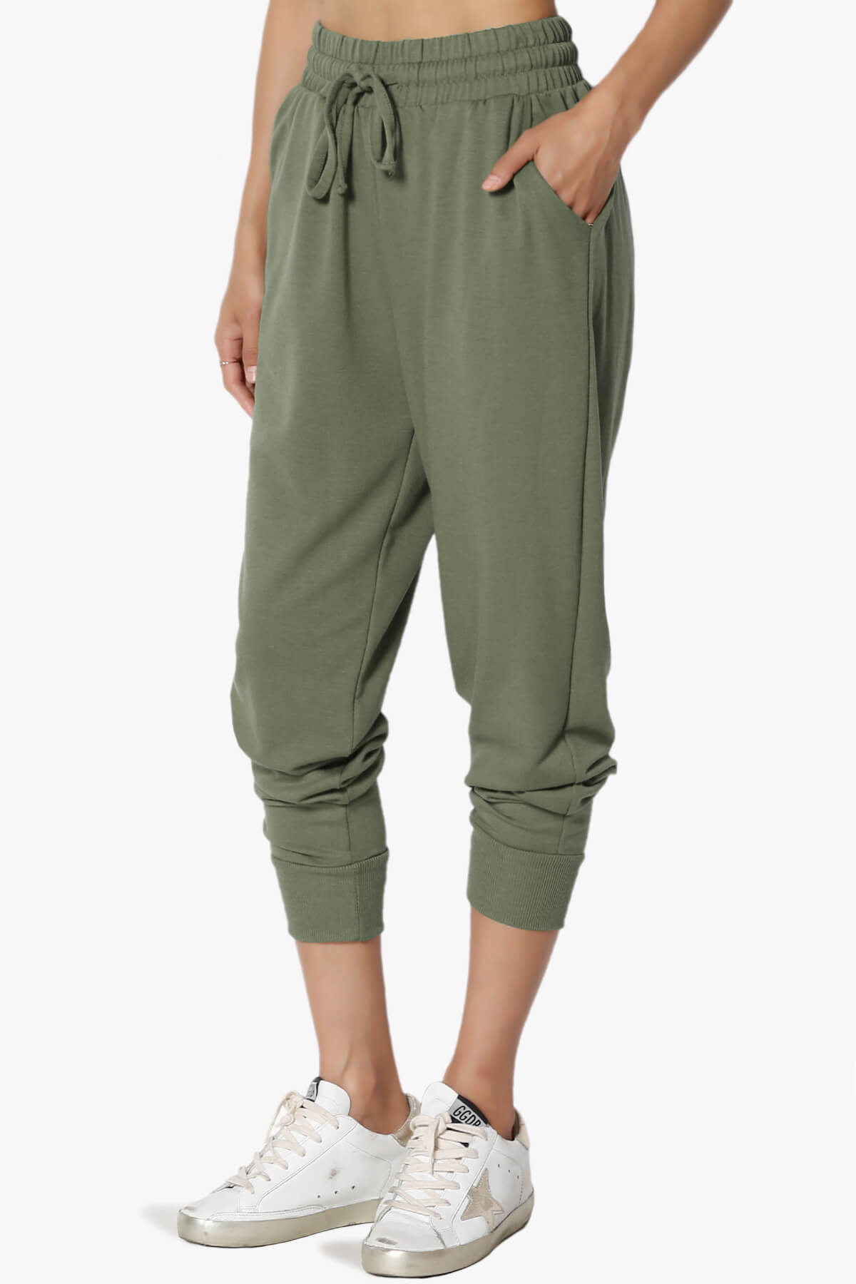 Lanette Drawstring Jersey Jogger Pants DUSTY OLIVE_3