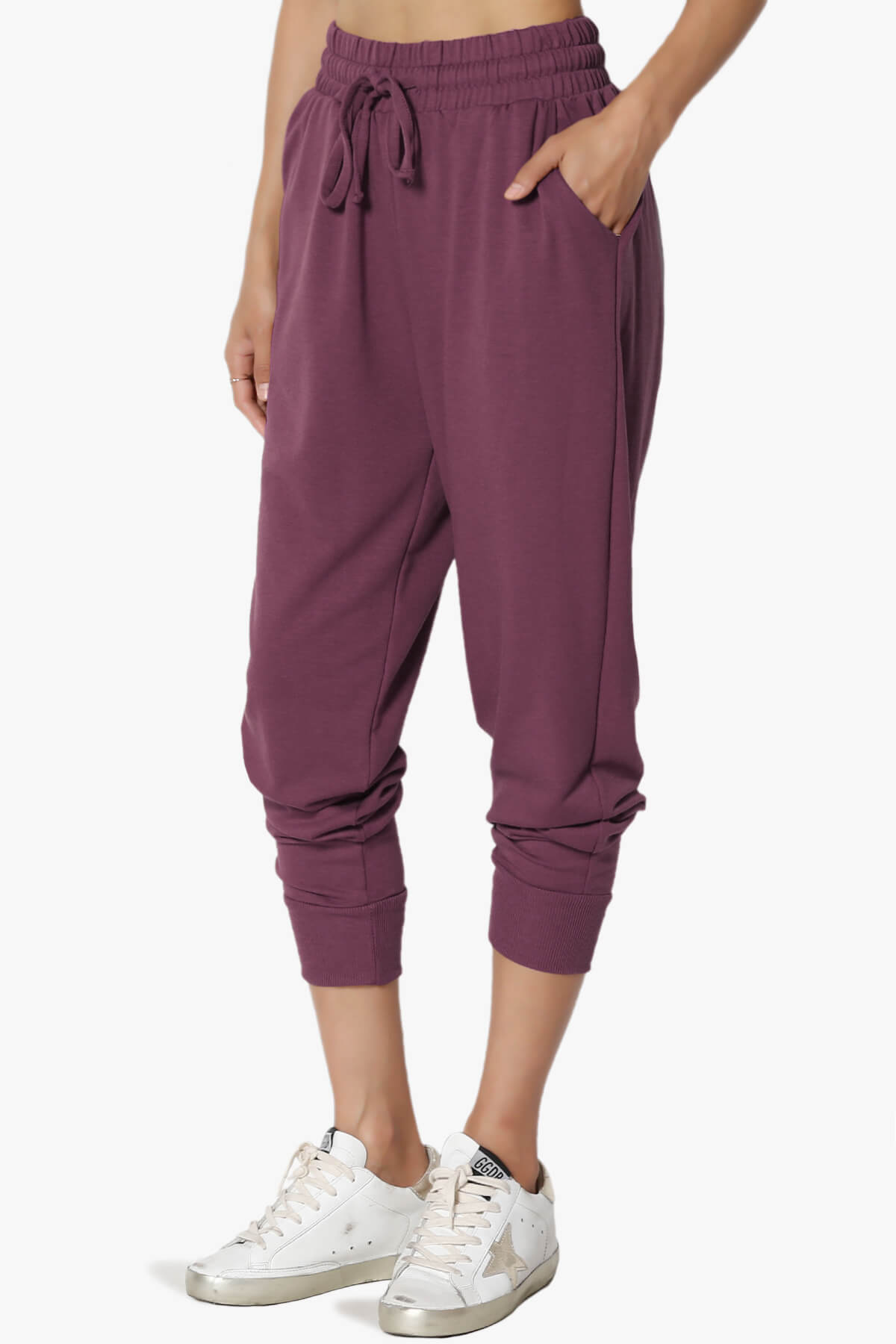 Lanette Drawstring Jersey Jogger Pants DUSTY PLUM_3