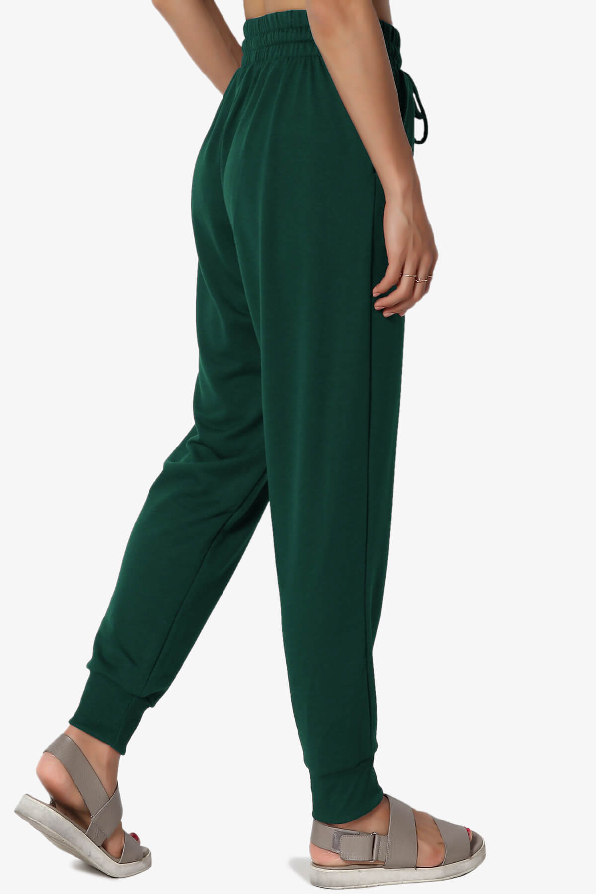 Lanette Drawstring Jersey Jogger Pants HUNTER GREEN_4