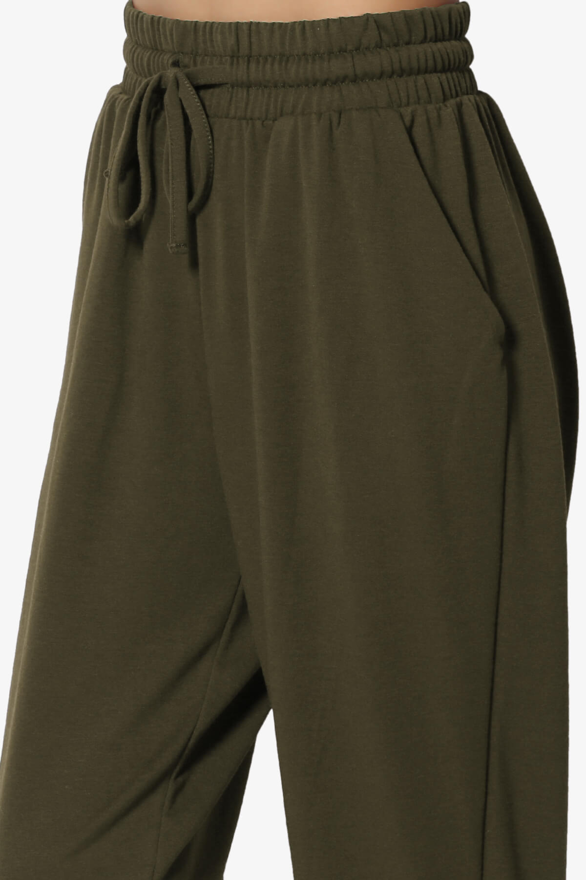 Lanette Drawstring Jersey Jogger Pants OLIVE_5