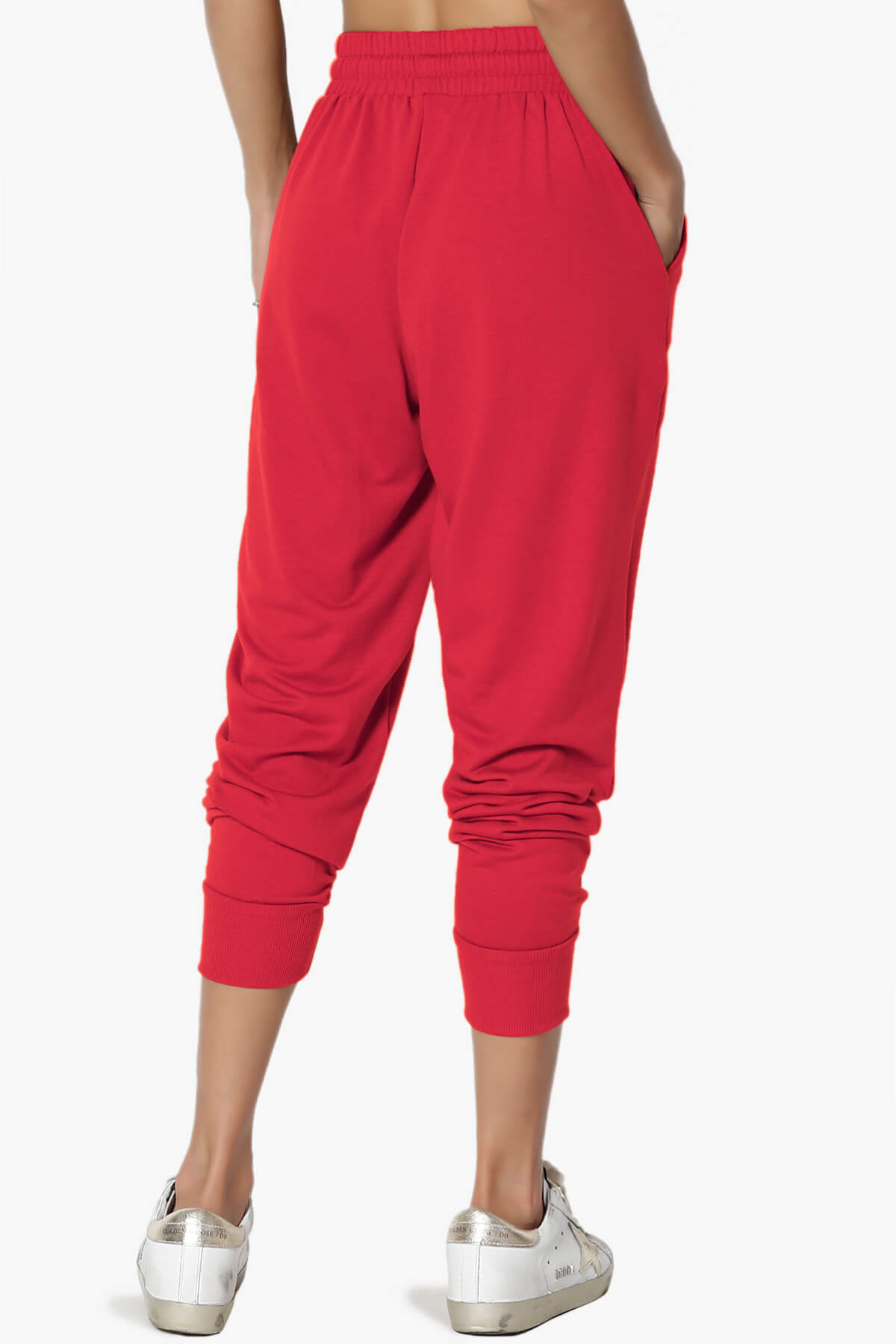 Lanette Drawstring Jersey Jogger Pants RED_2
