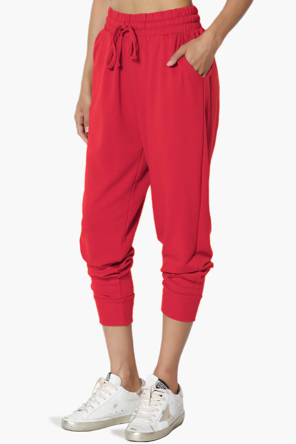 Lanette Drawstring Jersey Jogger Pants RED_3