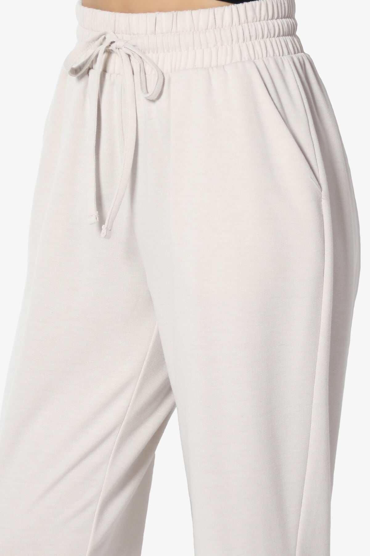 Lanette Drawstring Jersey Jogger Pants SAND BEIGE_5