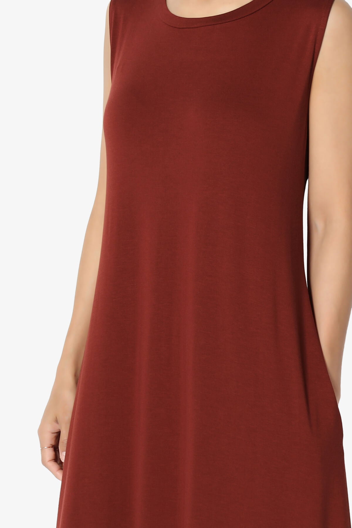 Lanie Sleeveless Split Hem Maxi Dress BRICK_5