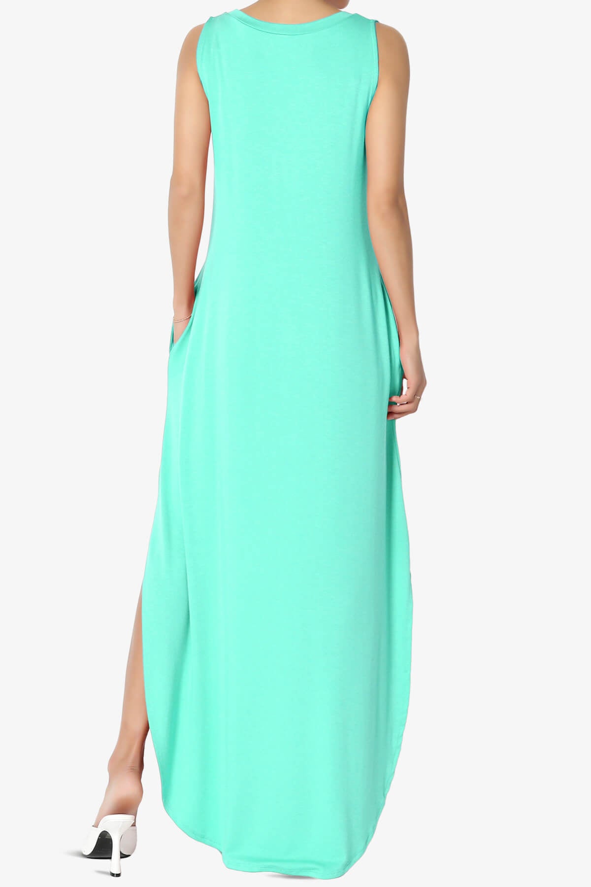 Lanie Sleeveless Split Hem Maxi Dress MINT_2