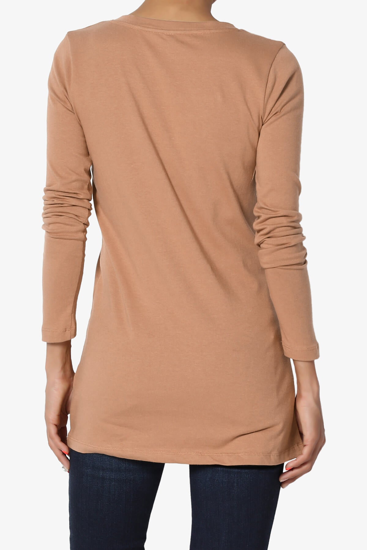 Lasso Cotton V-Neck Long Sleeve Tee EGG SHELL_2