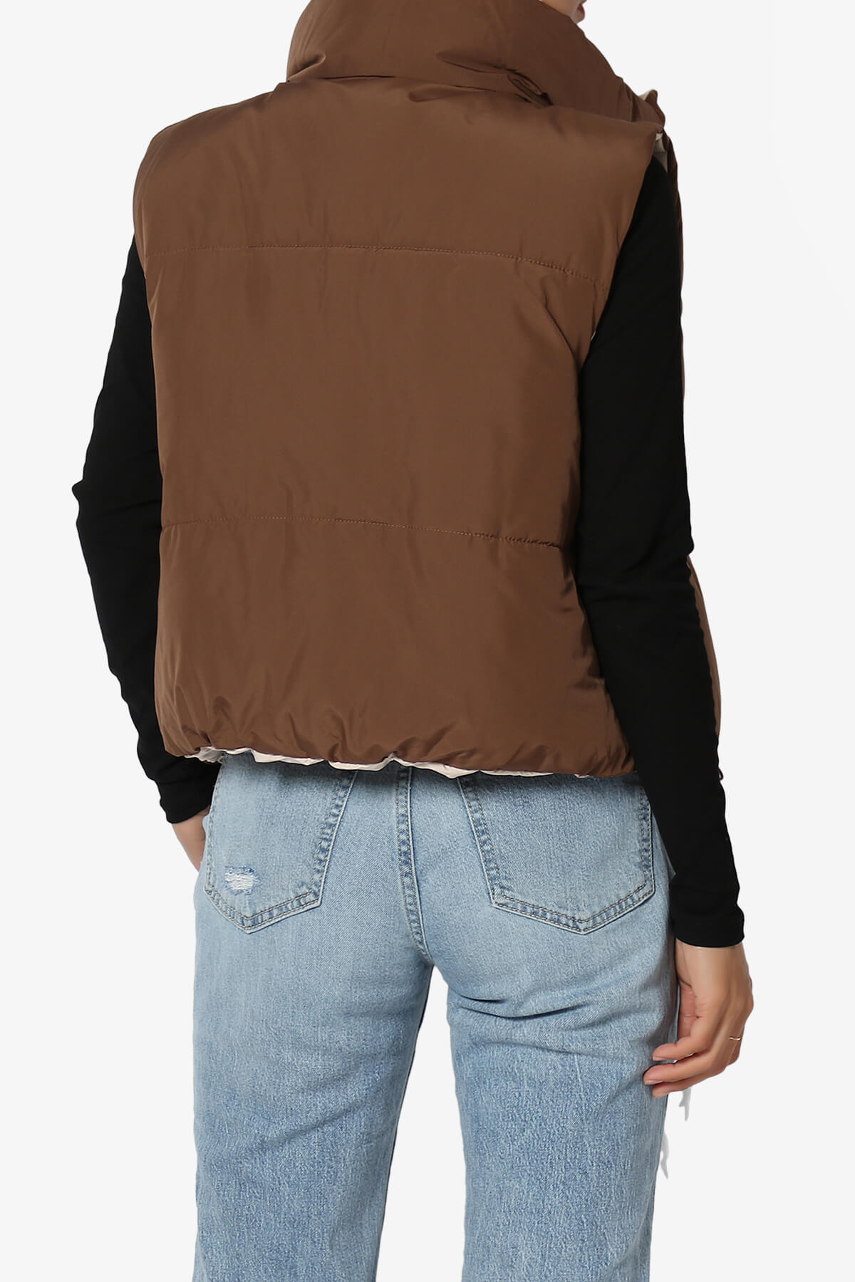 Legaci Reversible Puffer Vest COCOA AND BEIGE_2