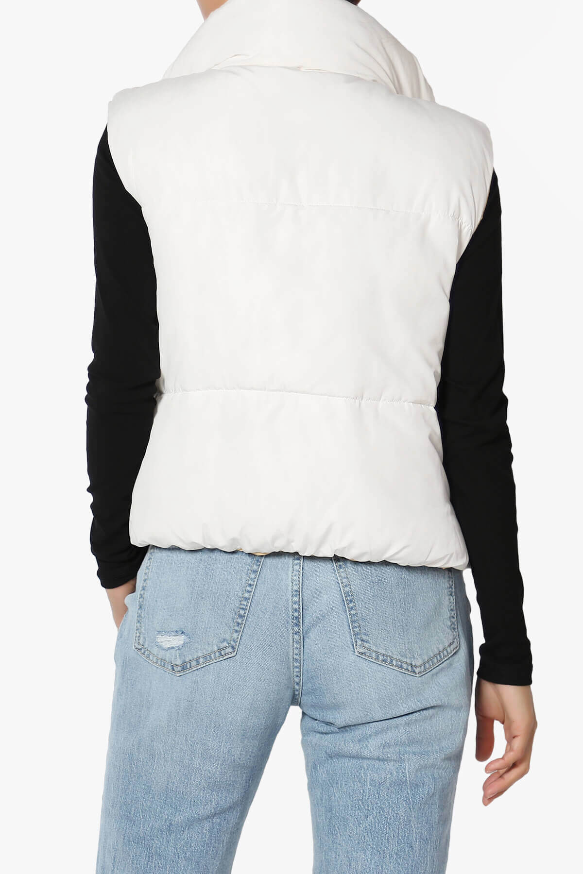 Legaci Reversible Puffer Vest IVORY AND EGGNOG_2