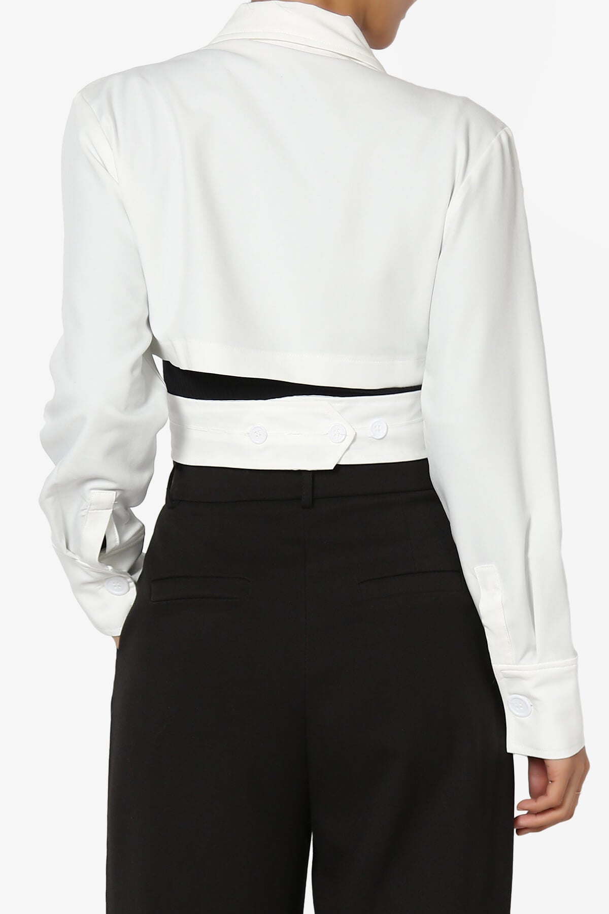 Leone Cropped Wrap Blazer OFF WHITE_2