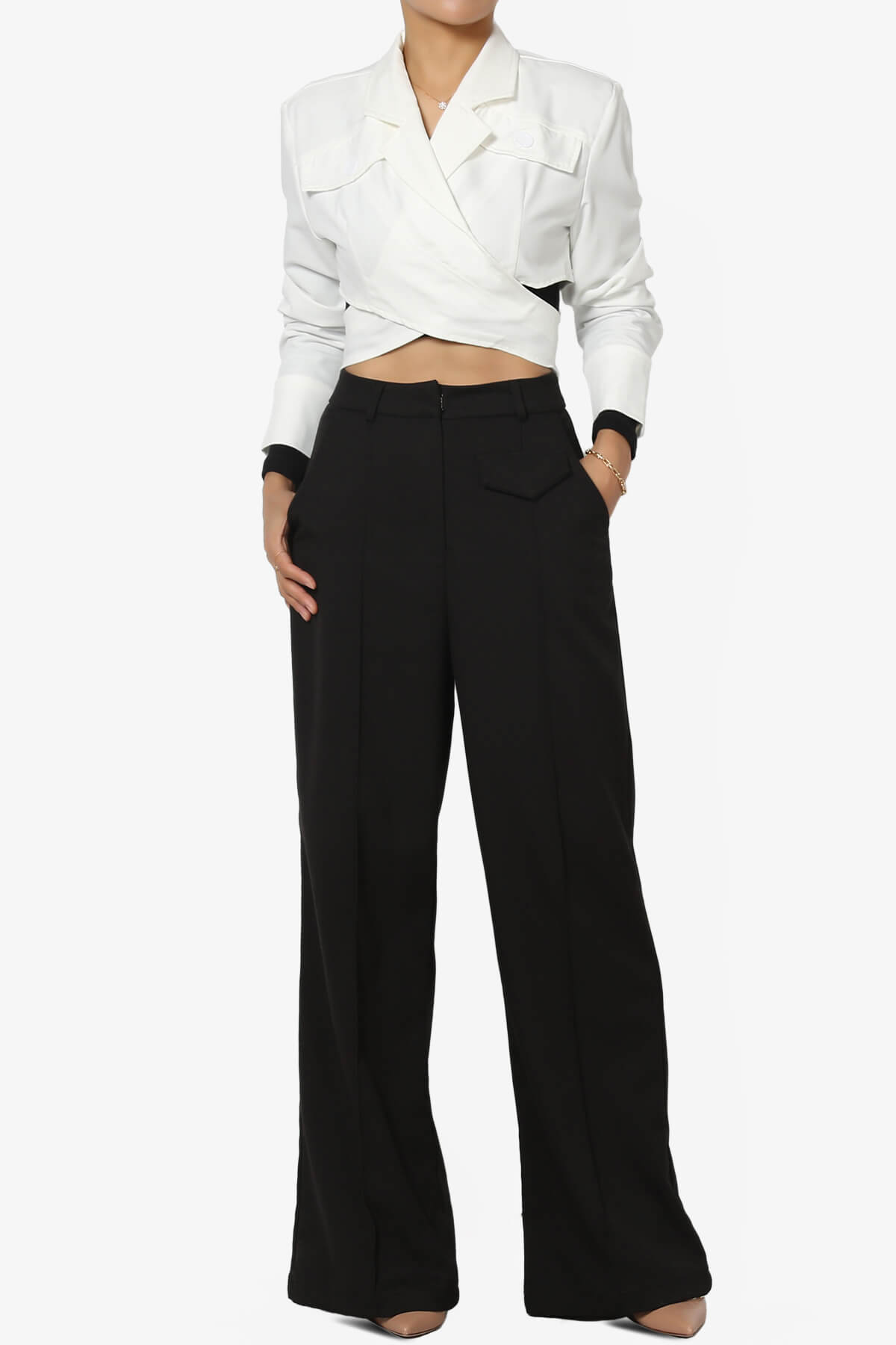 Leone Cropped Wrap Blazer OFF WHITE_6