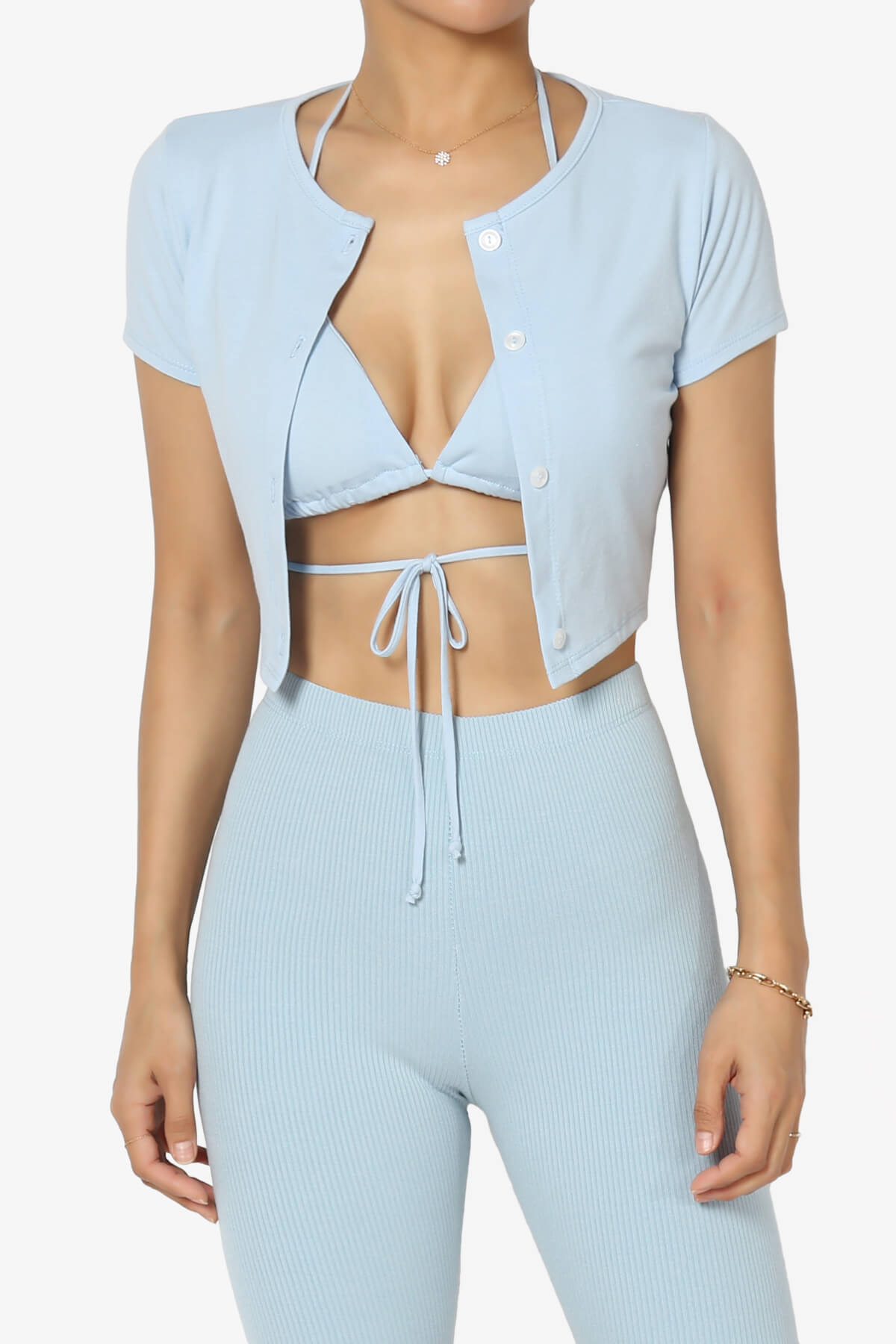 Linda Cardigan And Bra Top SET LIGHT BLUE_1